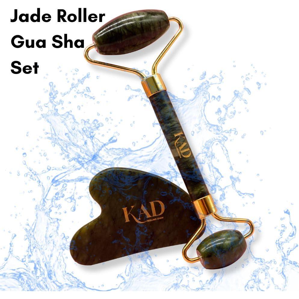 Set de Gua Sha y Rodillo de Jade KAD - Anti-Envejecimiento
