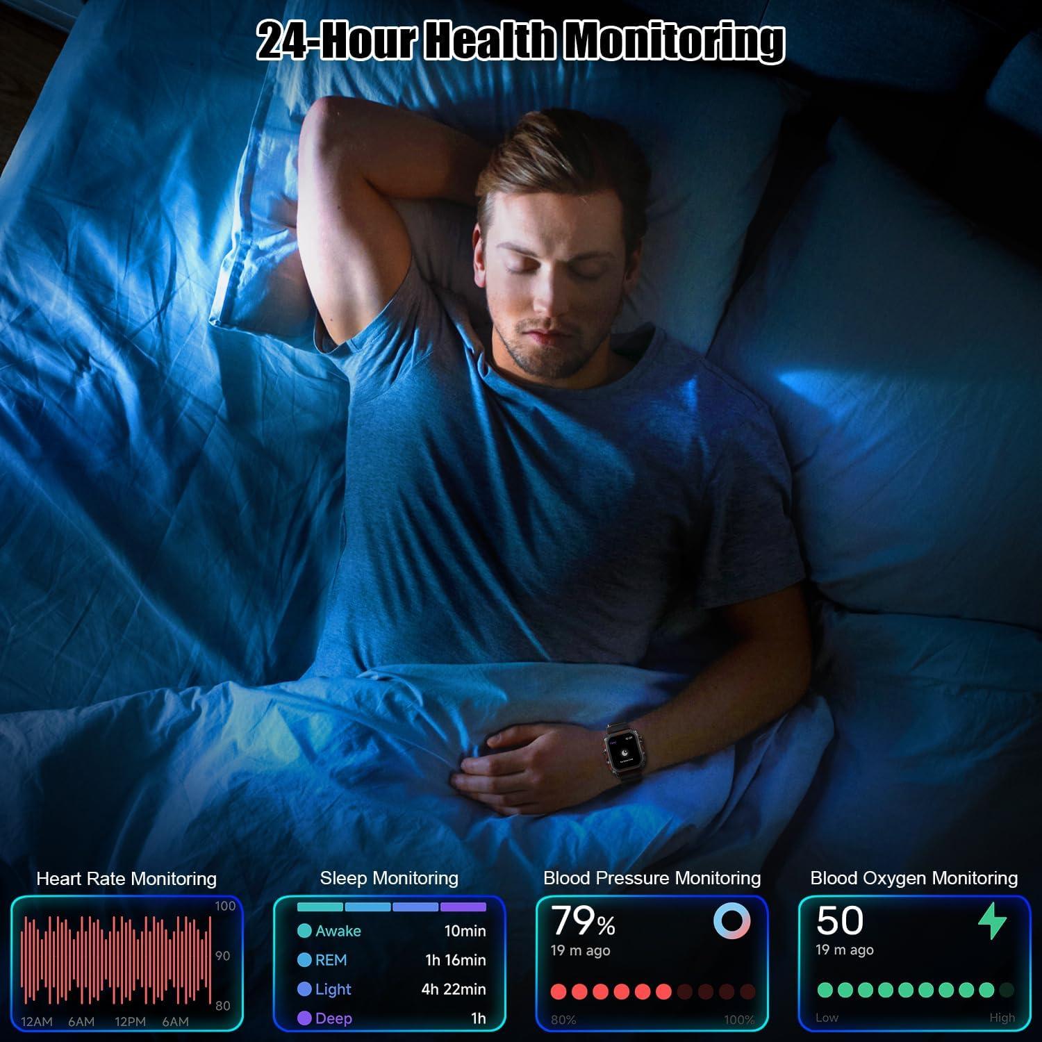 Reloj Inteligente Militar Leeyalan FT61, 1.75" HD, IP68, GPS