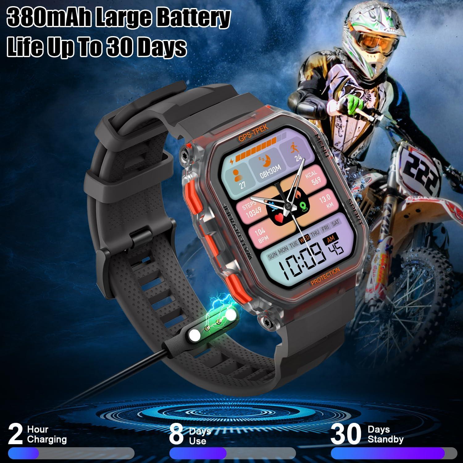 Reloj Inteligente Militar Leeyalan FT61, 1.75" HD, IP68, GPS