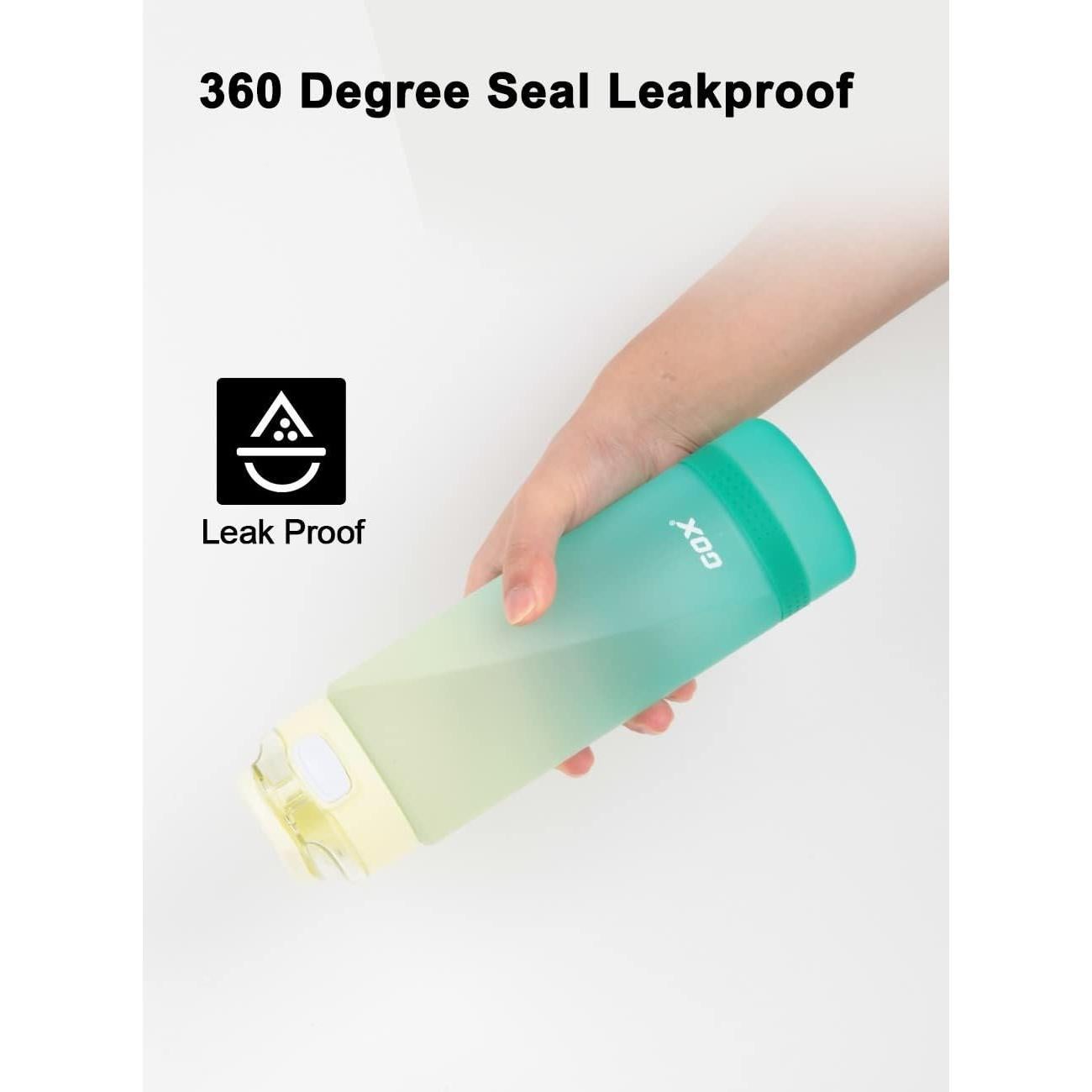 Botella de Agua Motivacional GOX 32oz Amarillo-Verde Libre BPA