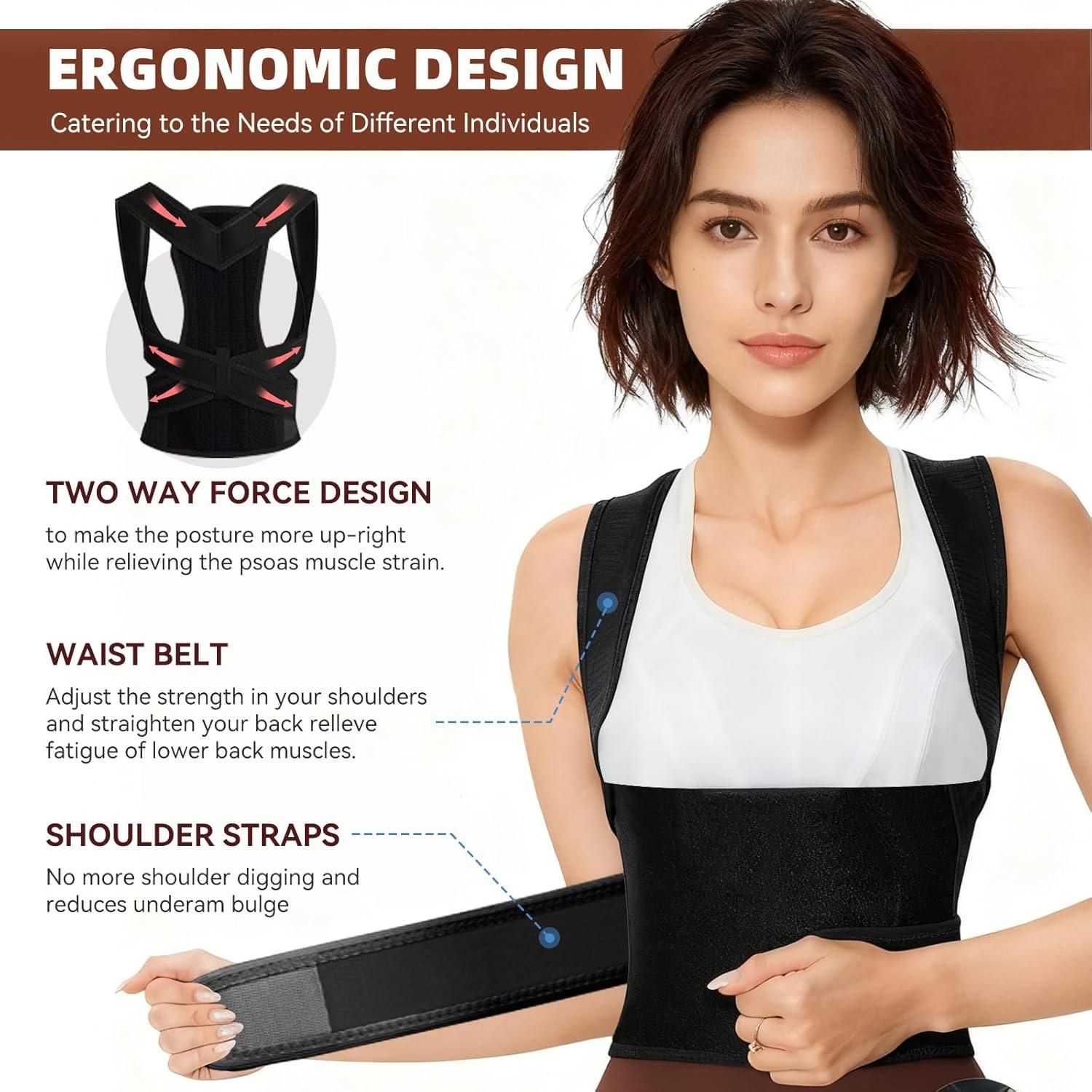 Corrector de Postura Bihevn Ajustable para Espalda S-M