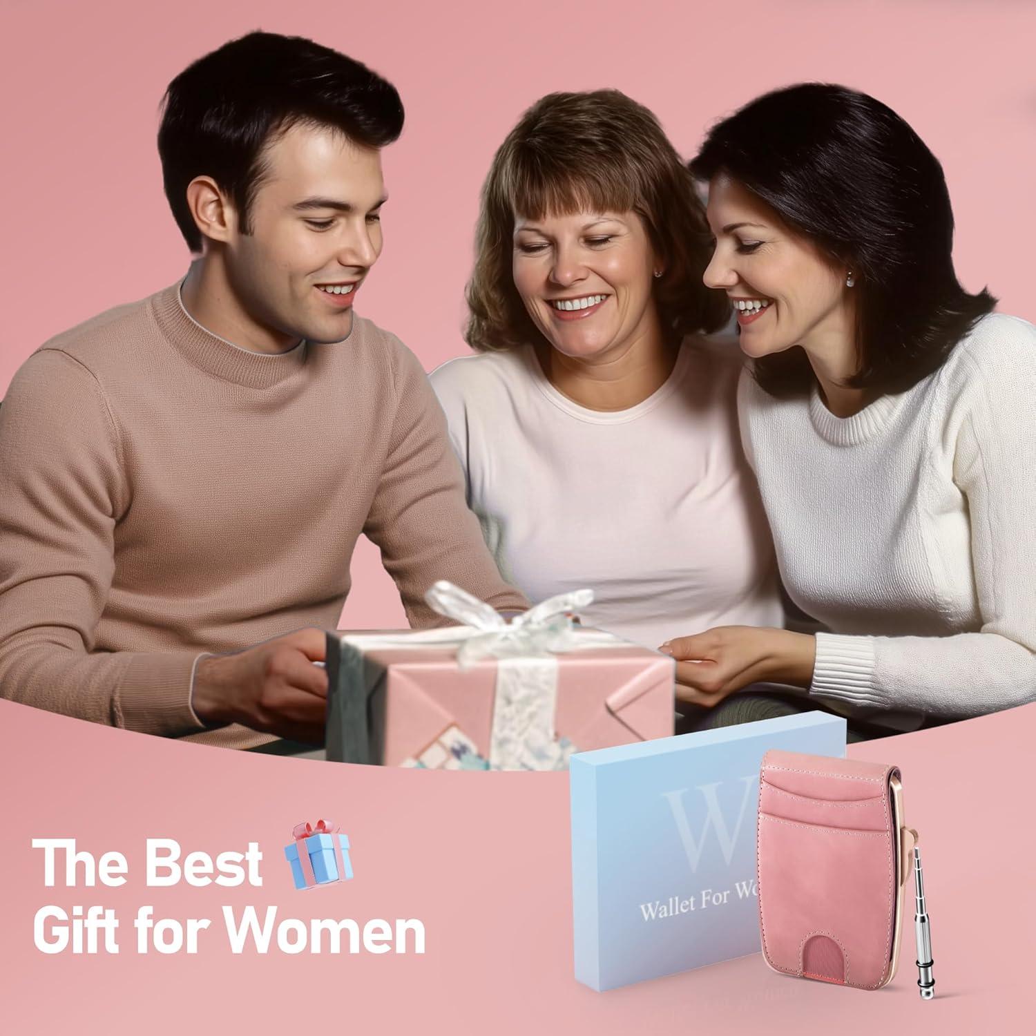 Billetera Minimalista Mujer Sludete RFID con Espejo Rojo