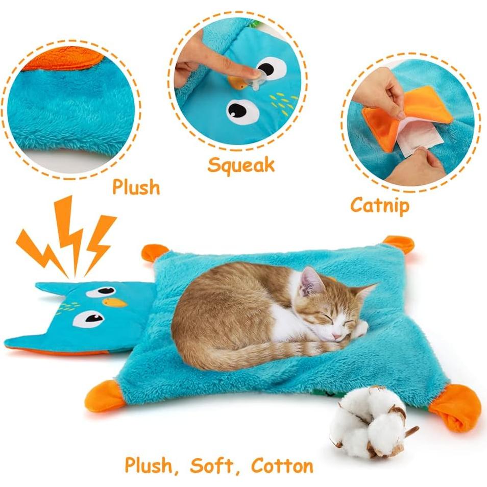 Alfombra Suave para Gatos AWOOF con Juguetes Interactivos