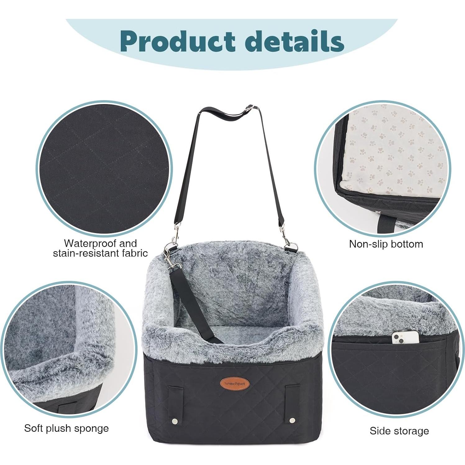 Asiento de Coche para Perros UWELL PETS Negro 46x43x46cm