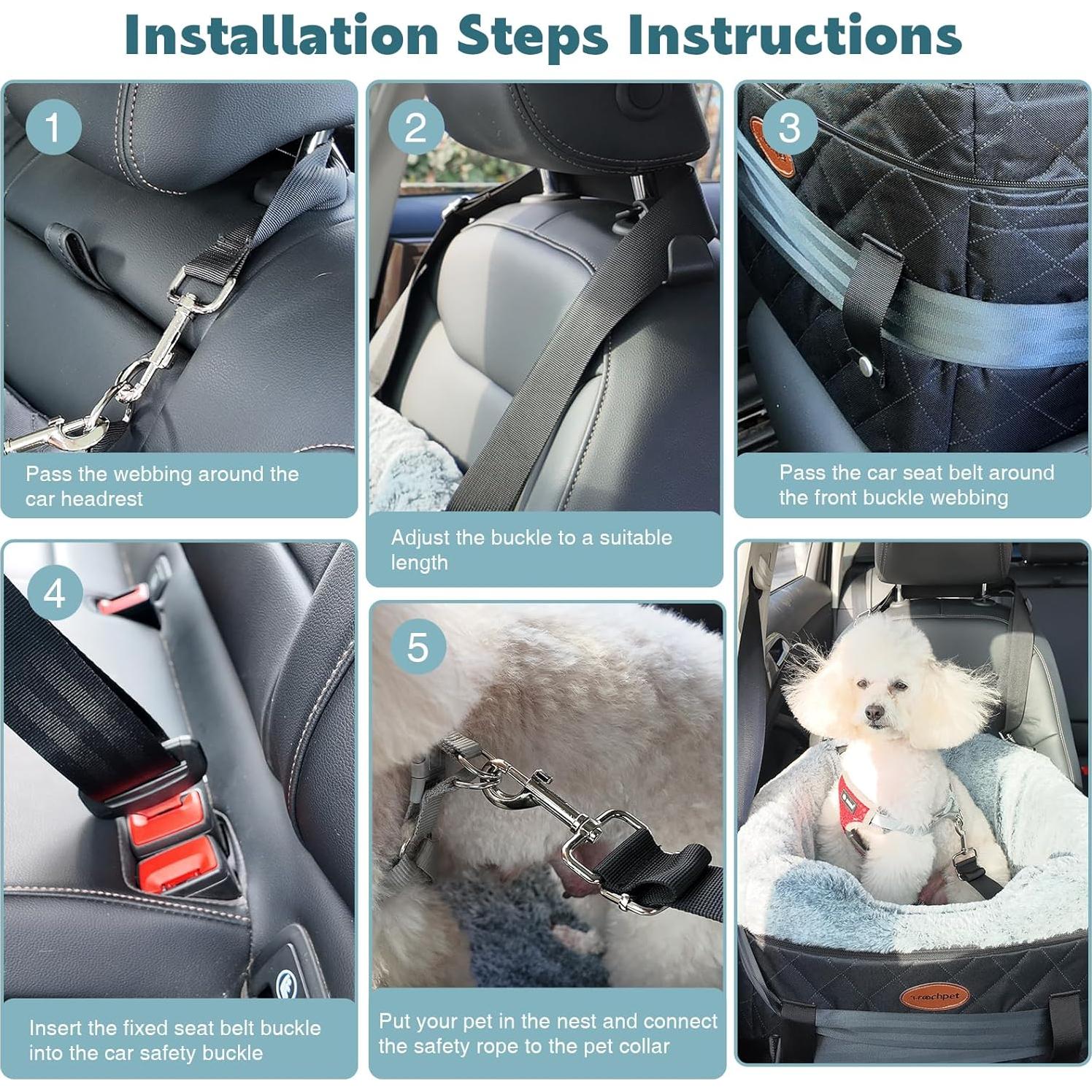 Asiento de Coche para Perros UWELL PETS Negro 46x43x46cm