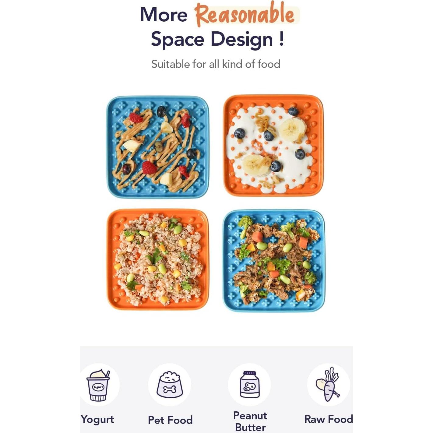 Alimentador Lento Cerámico LE TAUCI PET 13.97 cm Set 2 Azul Naranja