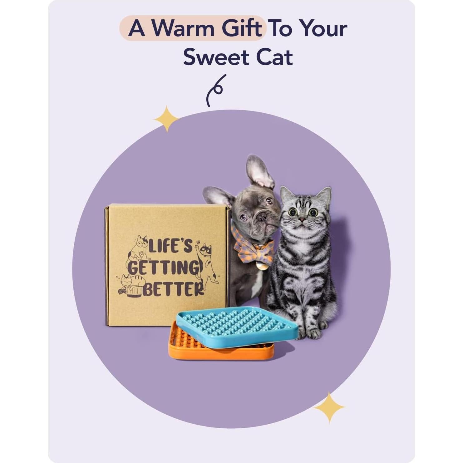 Alimentador Lento Cerámico LE TAUCI PET 13.97 cm Set 2 Azul Naranja