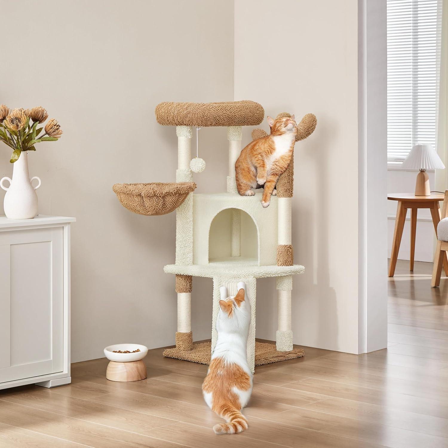 Árbol para Gatos Yaheetech Cactus 107 cm Beige/Marrón