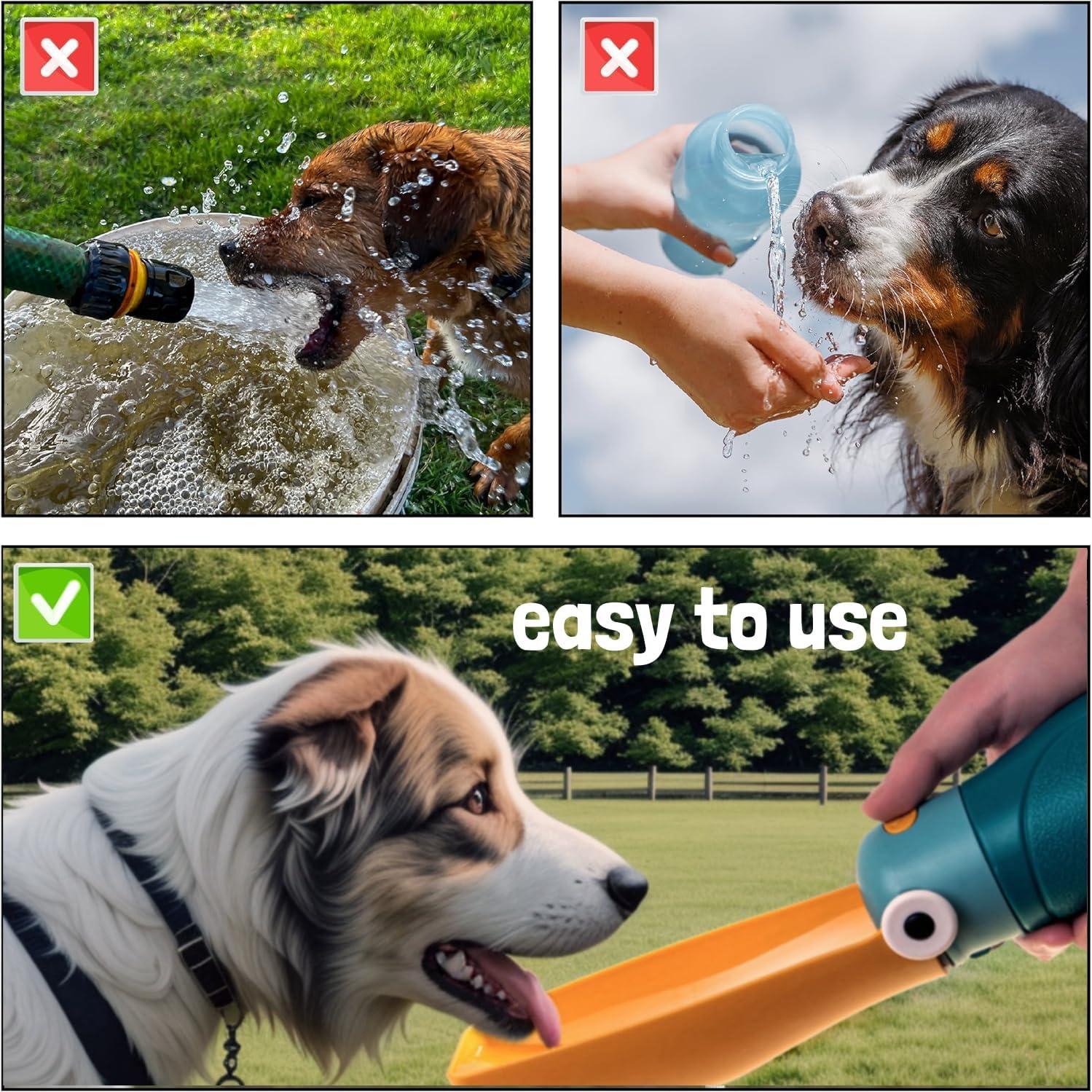 Botella de Agua Plegable para Perros Genérico 16 oz Negra