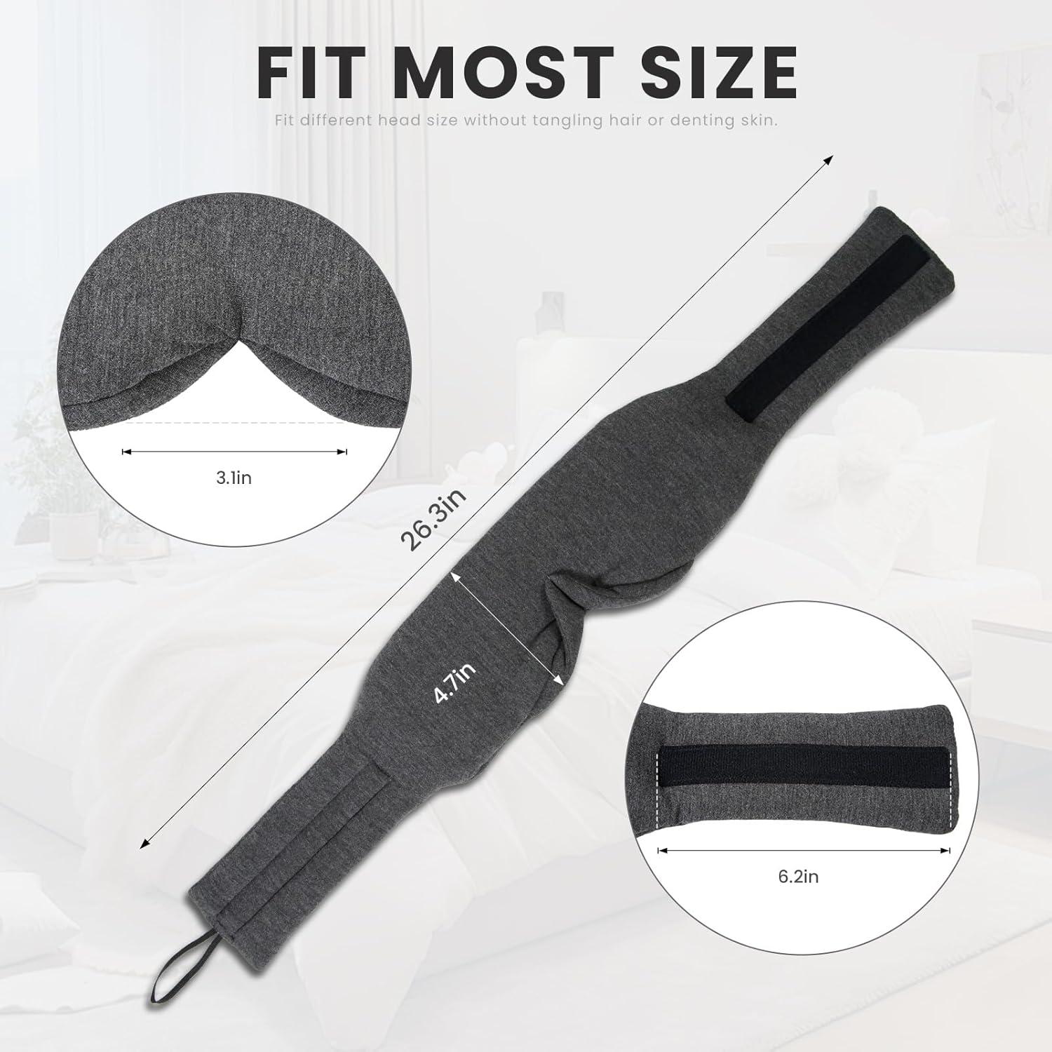 Máscara de Ojos 3D Amoselep para Sueño Profundo - Negro