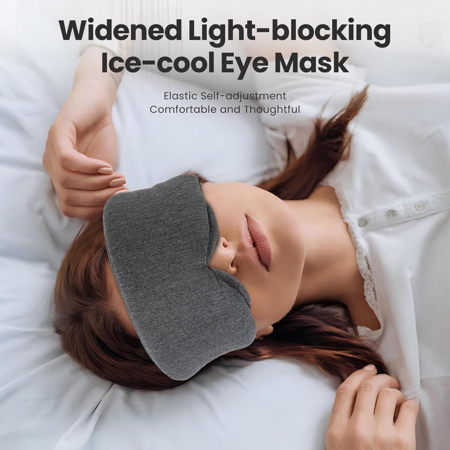 Máscara de Ojos 3D Amoselep para Sueño Profundo - Negro