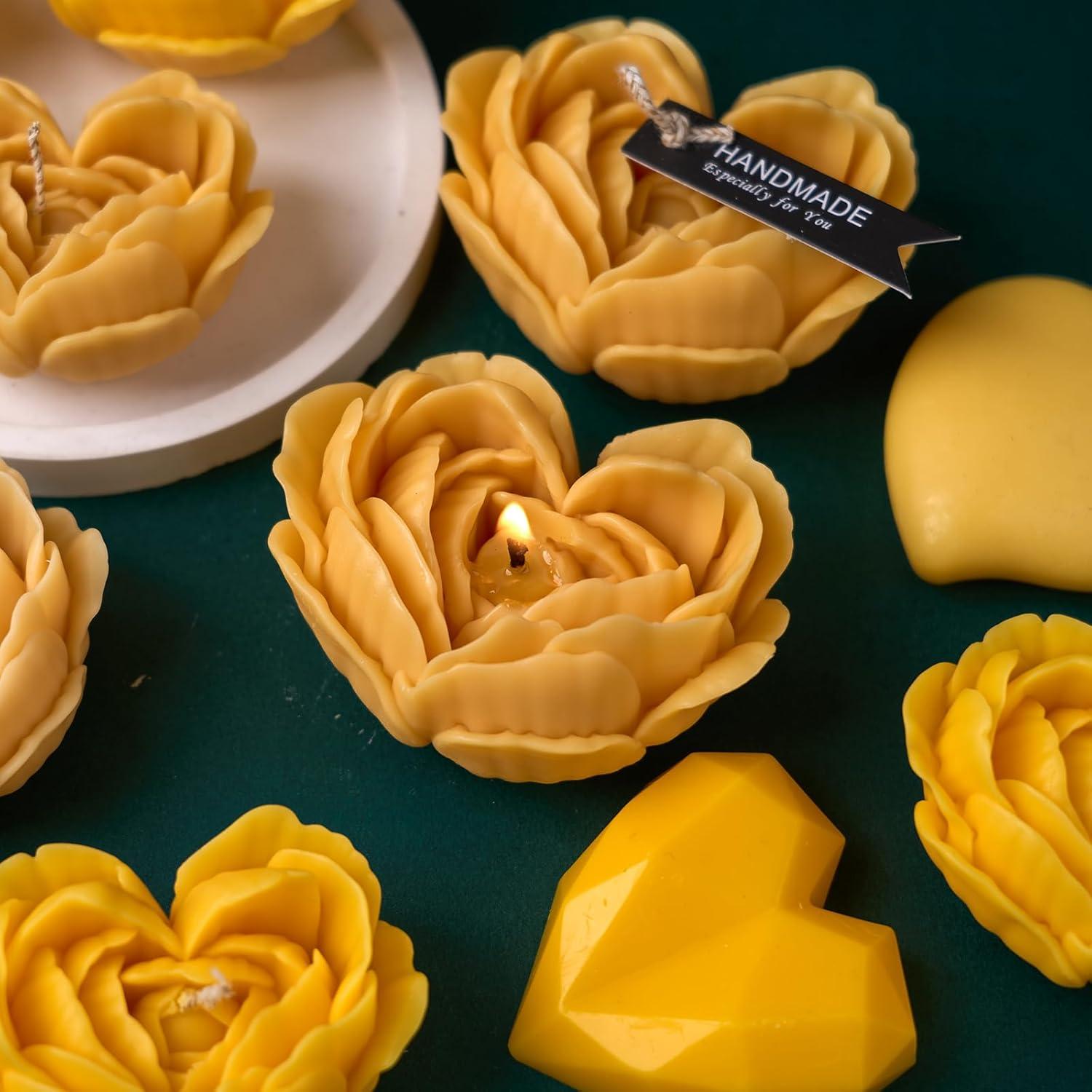 Kit de Velas DIY KDW - Moldes de Silicona Corazón 22 Piezas