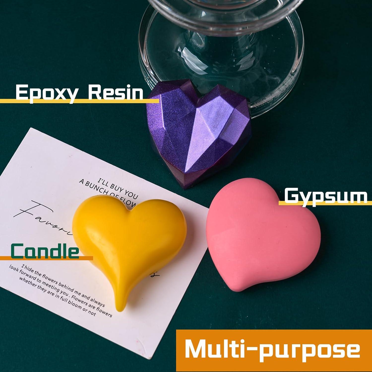 Kit de Velas DIY KDW - Moldes de Silicona Corazón 22 Piezas