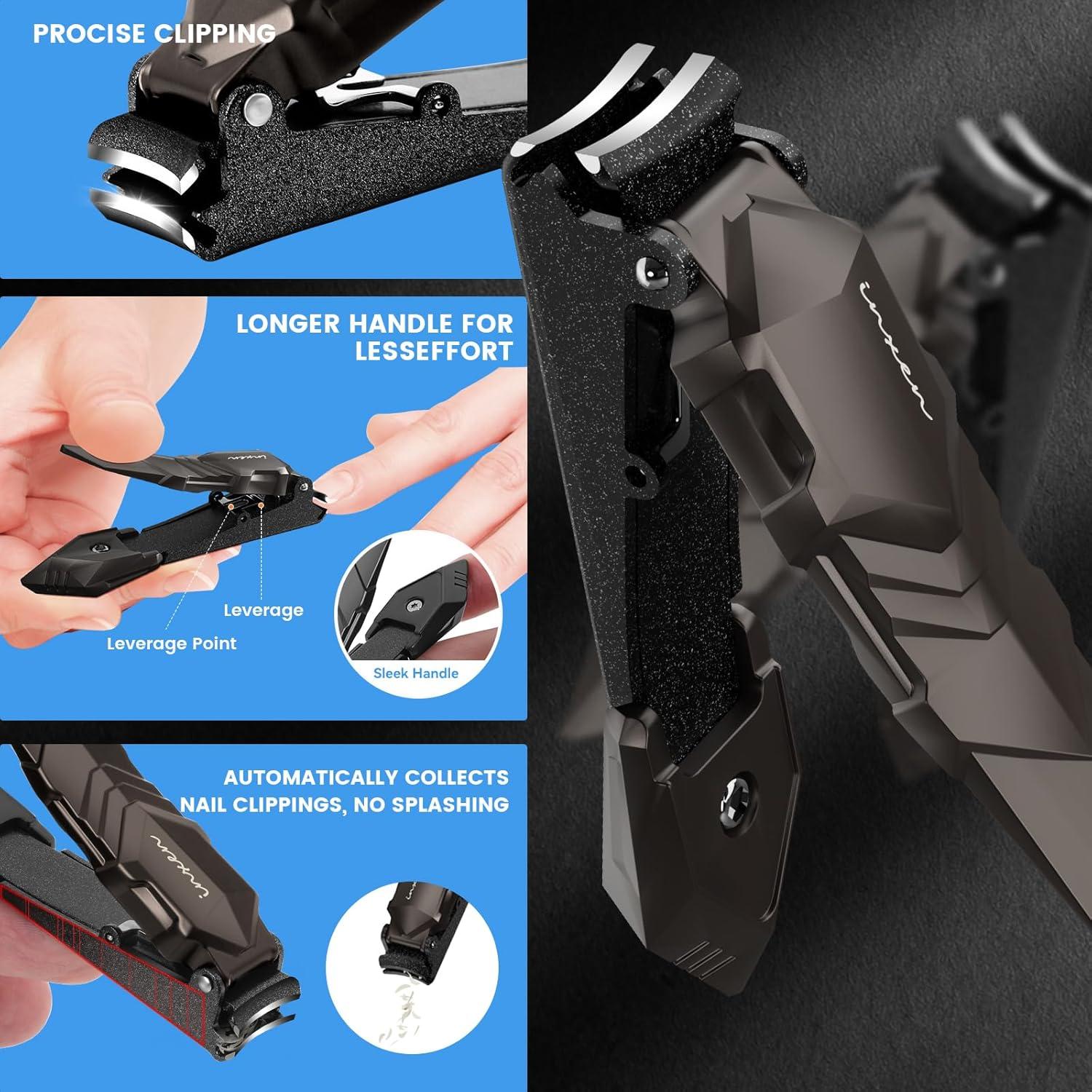 Cortauñas Profesional INXEN con Recogedor - 2 Paquete