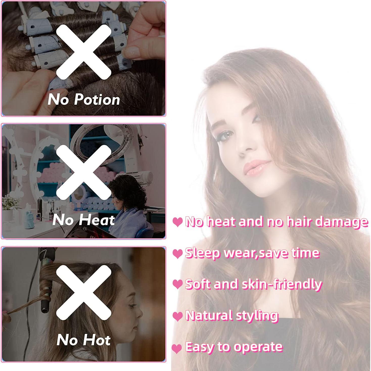 Rizador de Cabello Sin Calor JYHi, Diadema Ajustable, Negro