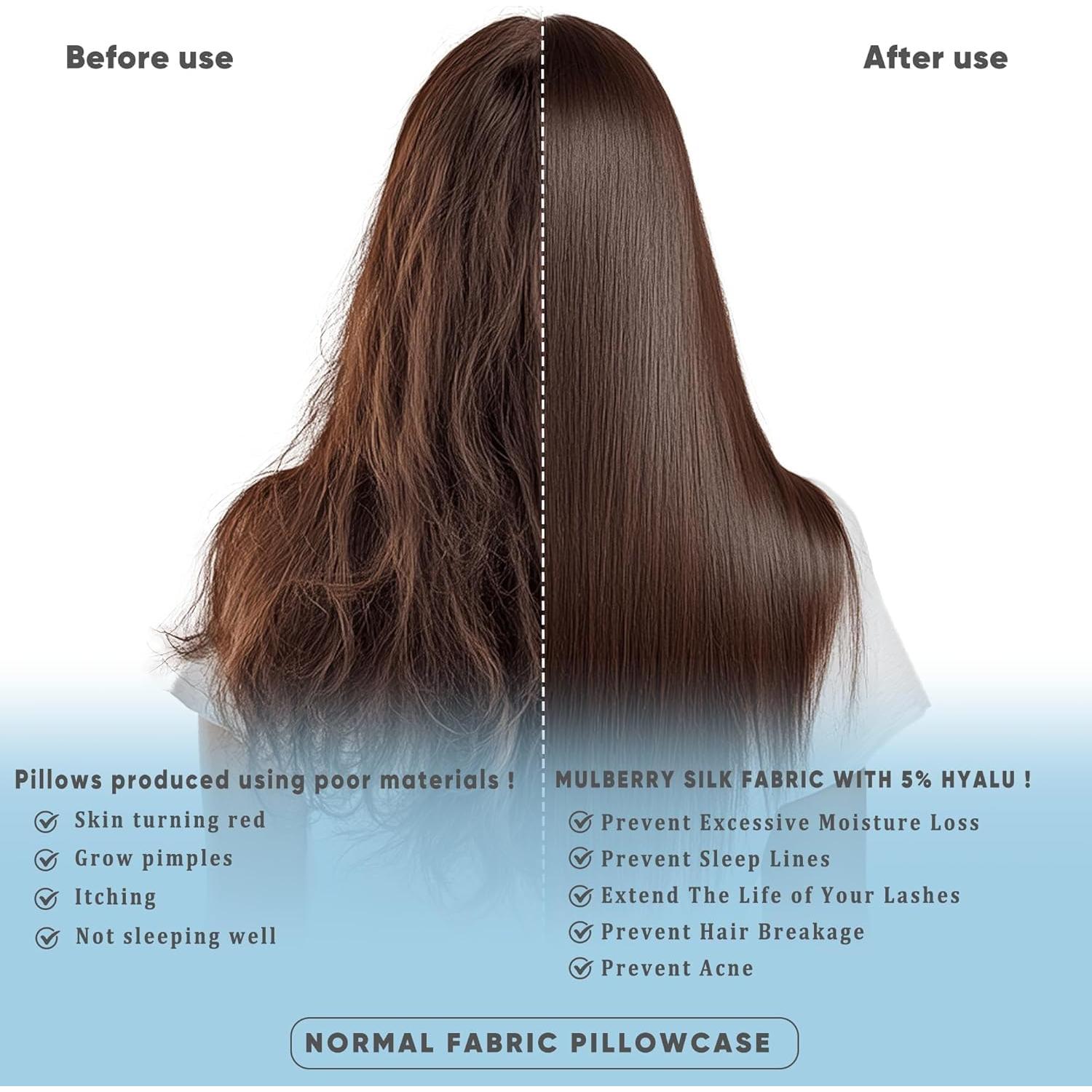 Funda de Almohada de Seda PeekSleek Rey 100% Pura 22 Momme Gris