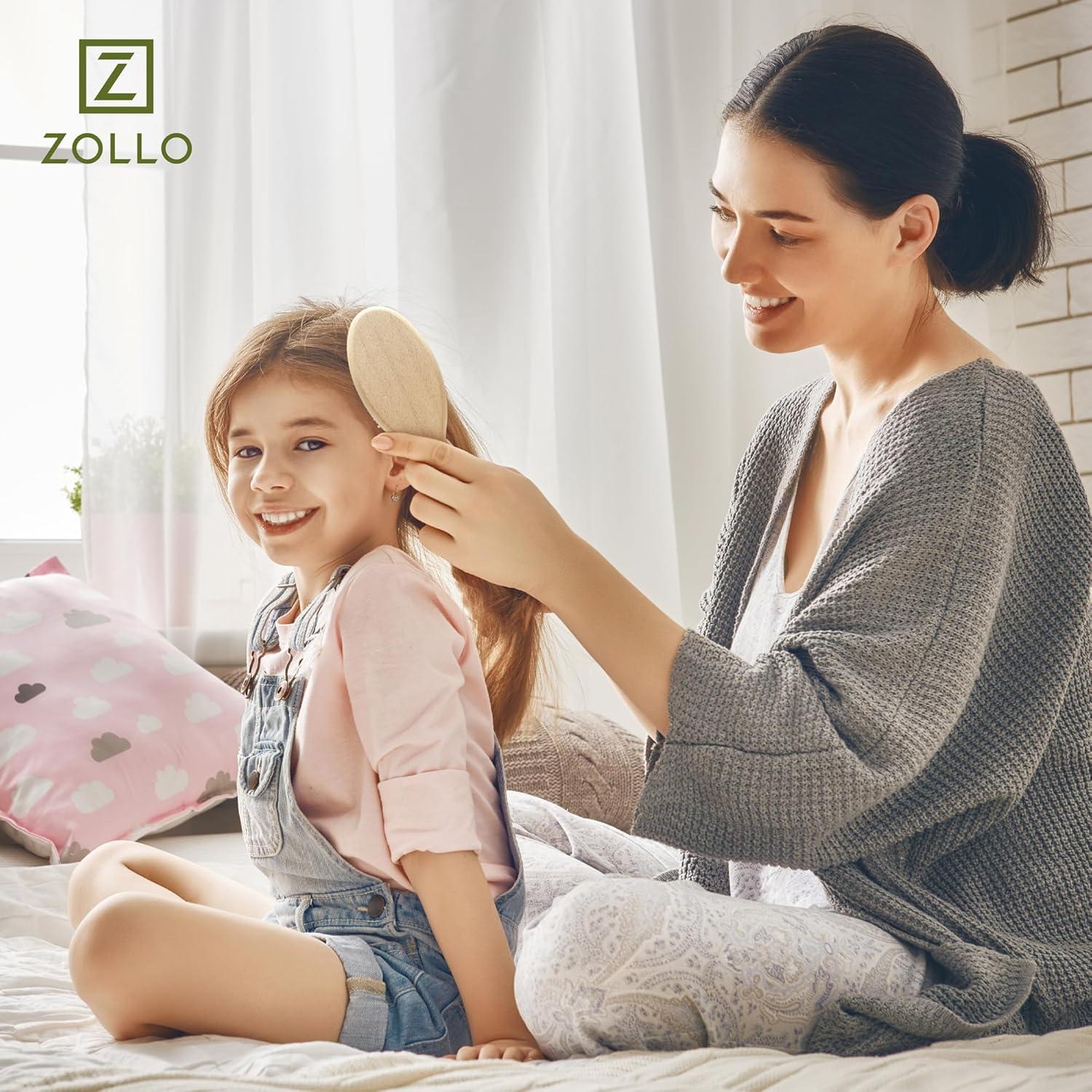 Cepillo Desenredante Ovalado Zollo con Cerdas de Jabalí