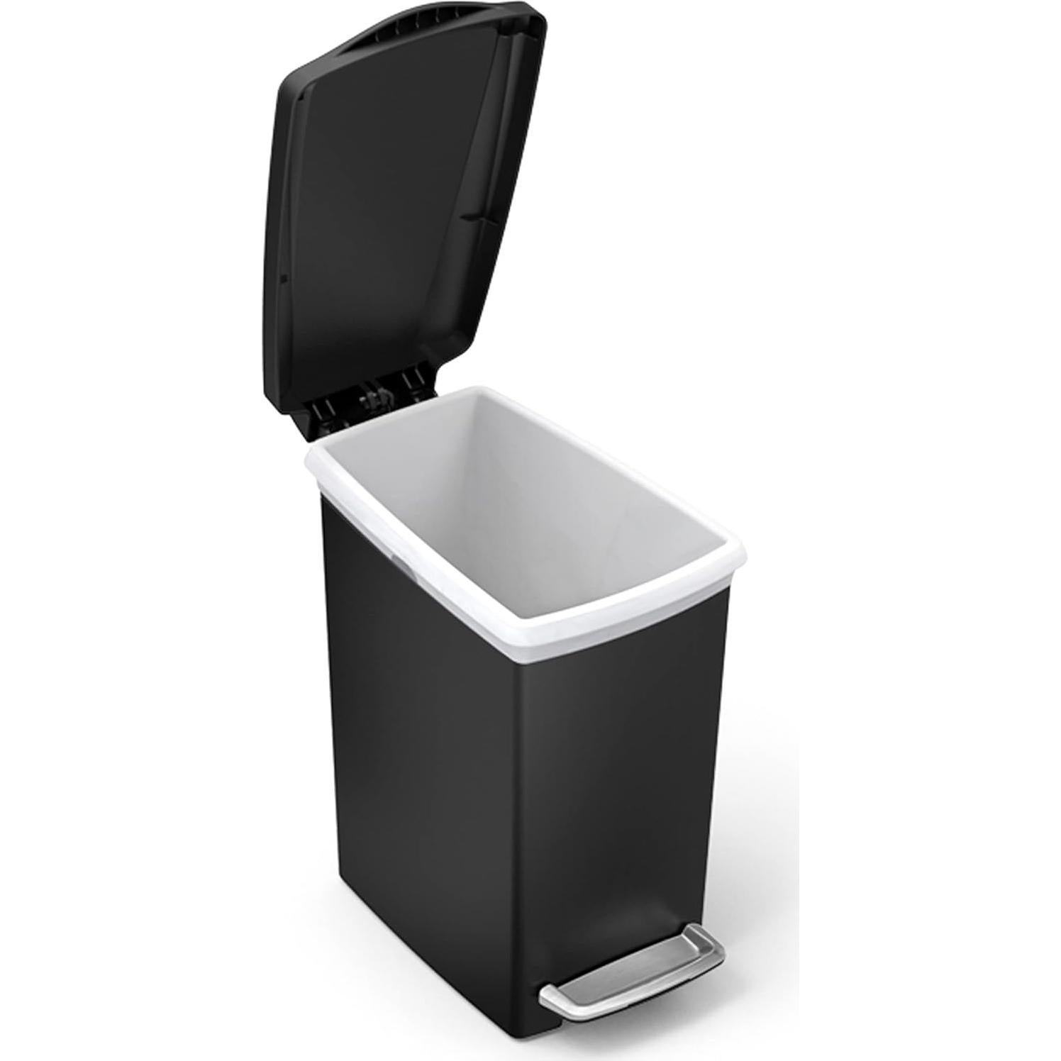 Basurero Compacto 10 Litros simplehuman Negro con Pedal