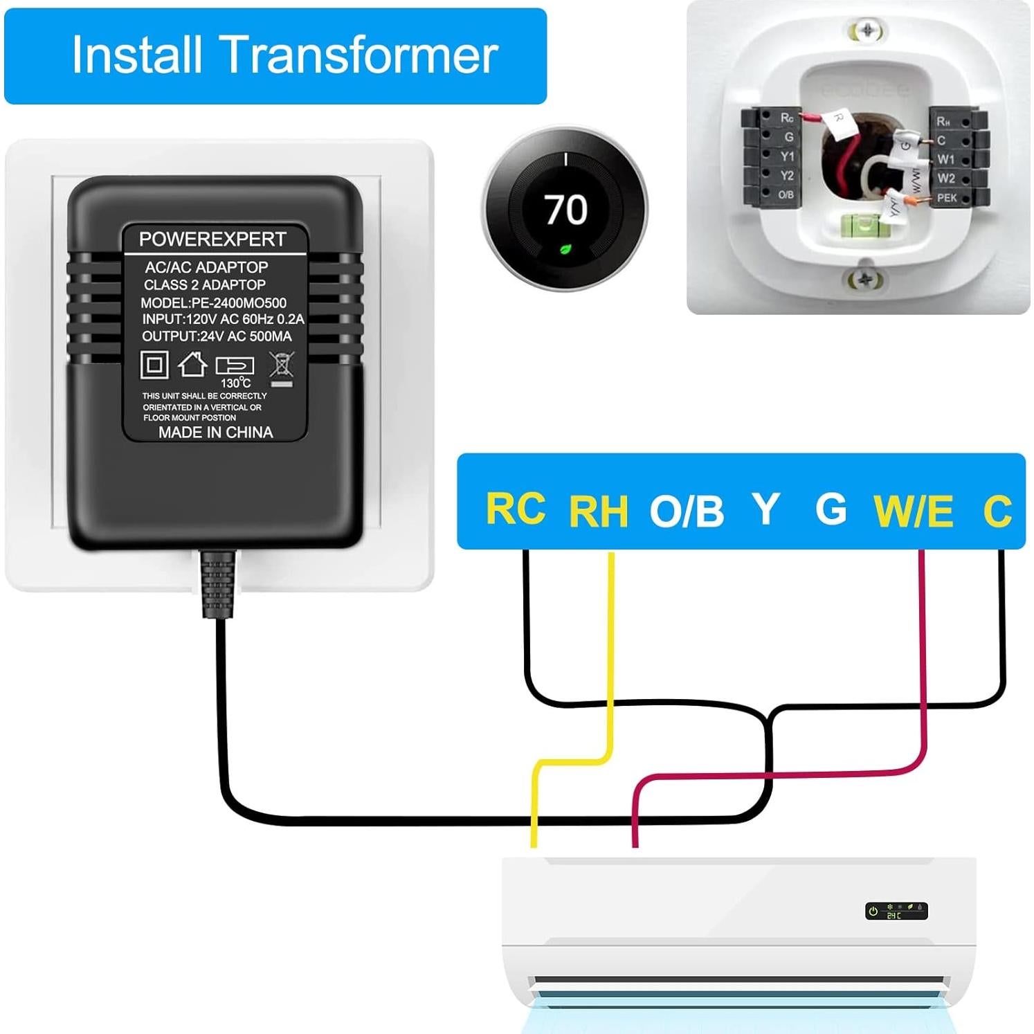 Transformador 24V ATUOE para Timbres y Termostatos Inteligentes