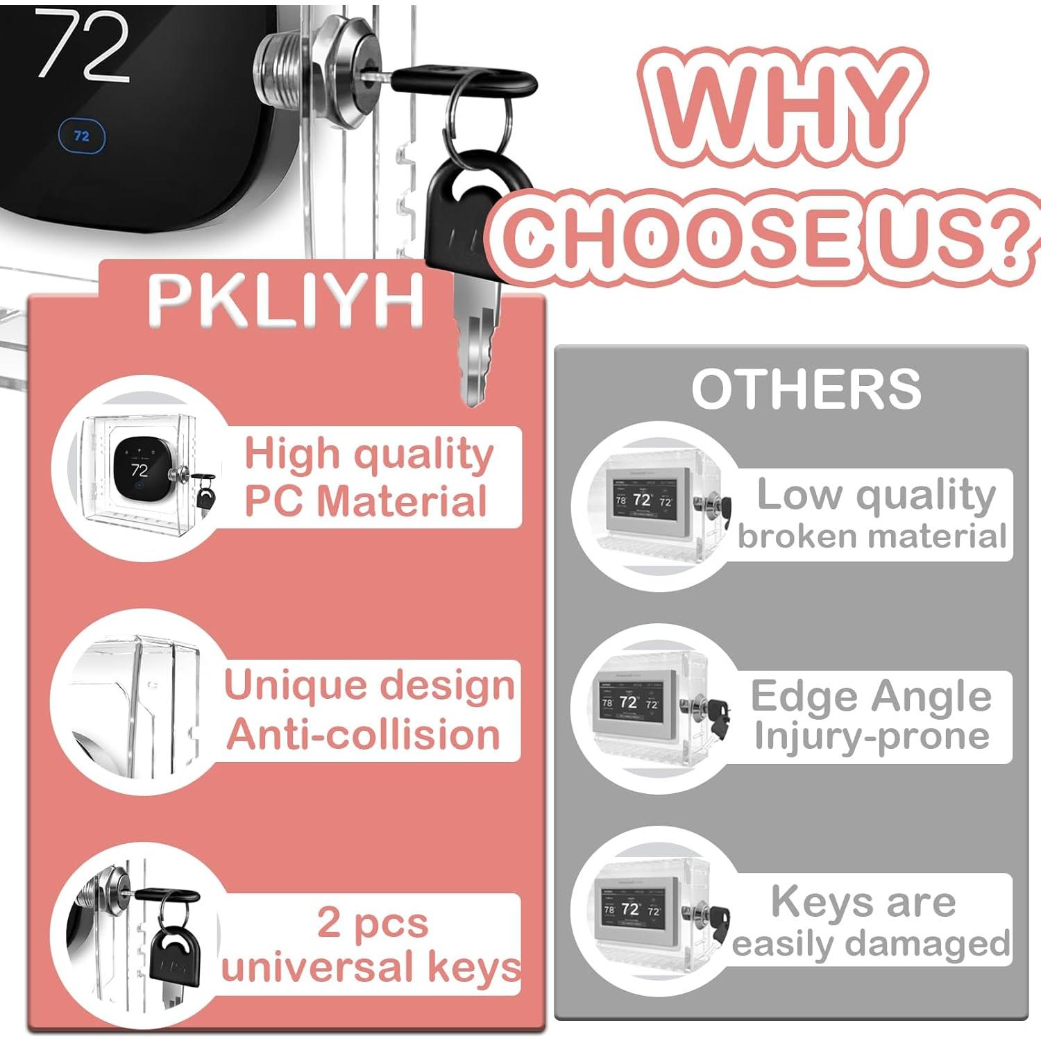 Caja de bloqueo de termostato PKLIYH pequeña 12x12 cm clara