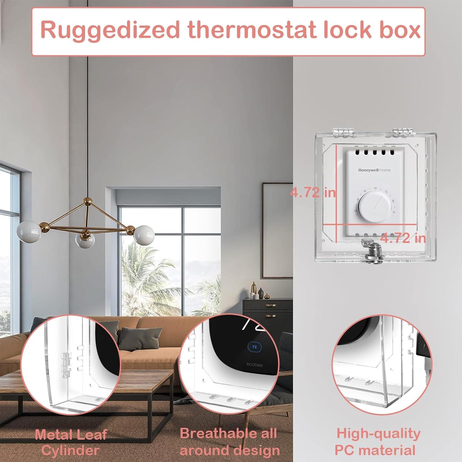 Caja de bloqueo de termostato PKLIYH pequeña 12x12 cm clara