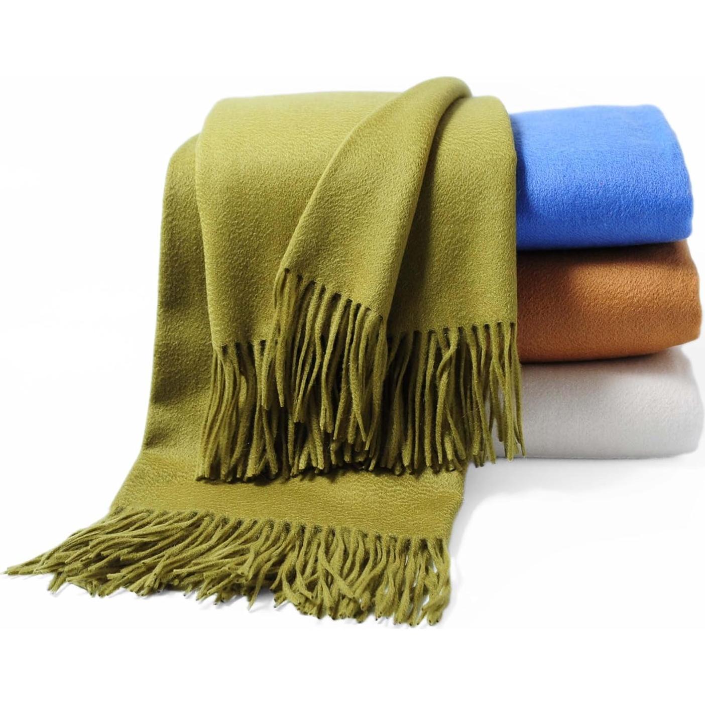 Manta de Cachemira Premium Cuddle Dreams Verde Bambu 127x185cm