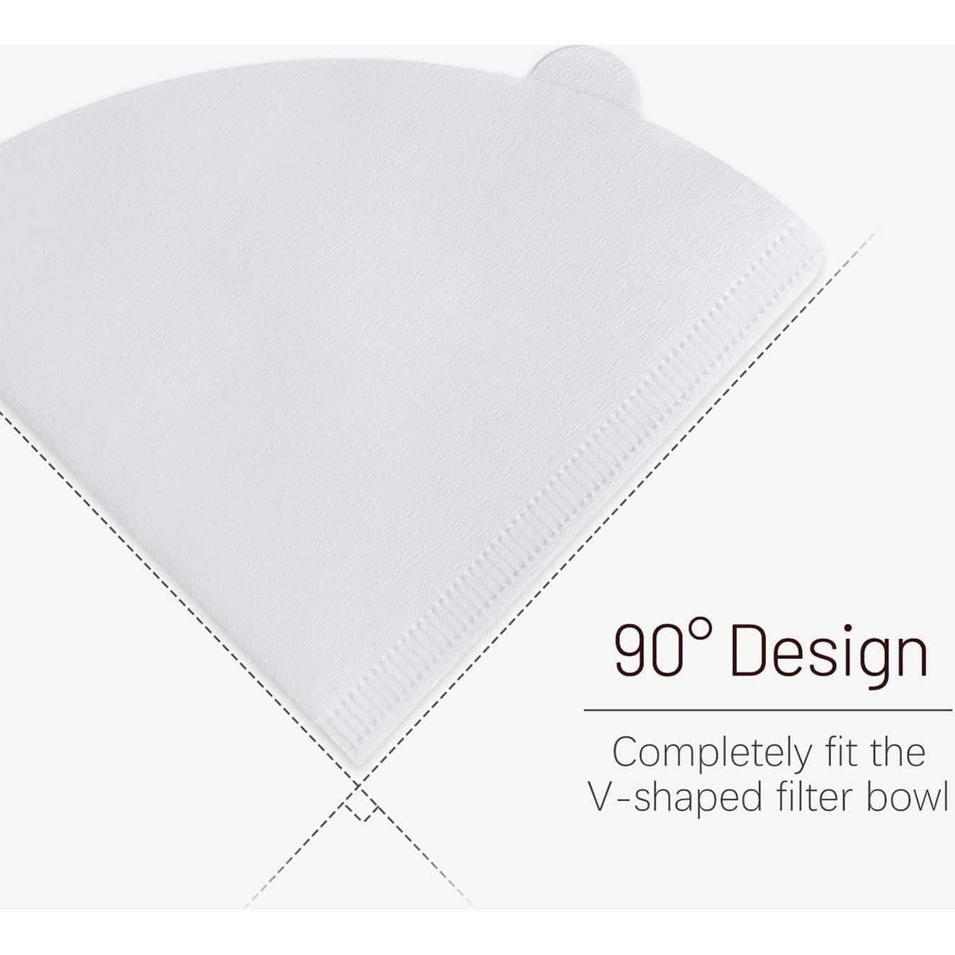 Filtros de Café Clinuse V02 Cono Blanco 200 Piezas 16x11.7 cm