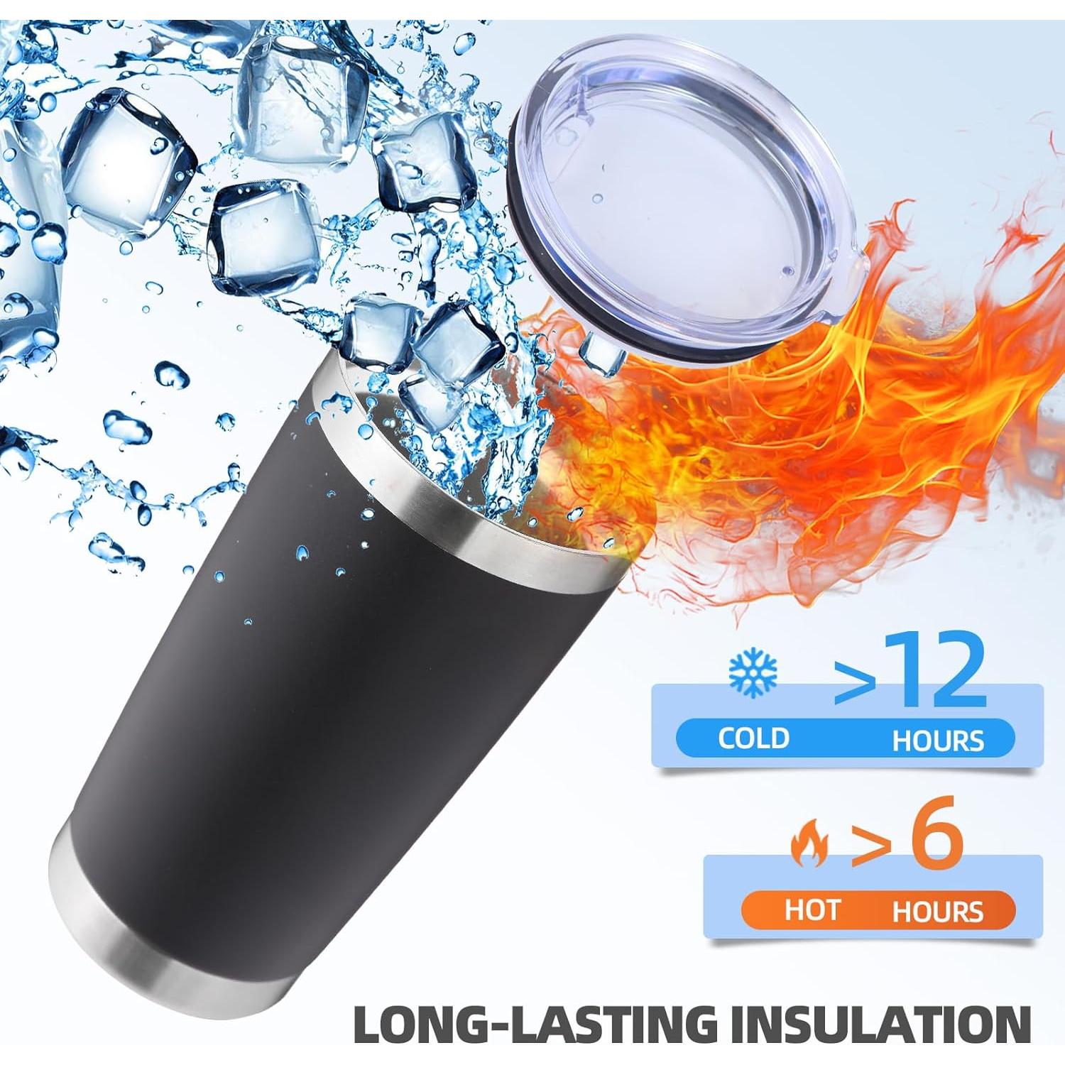 Vaso Aislado de Acero Inoxidable Volhoply 20oz Negro con Tapa