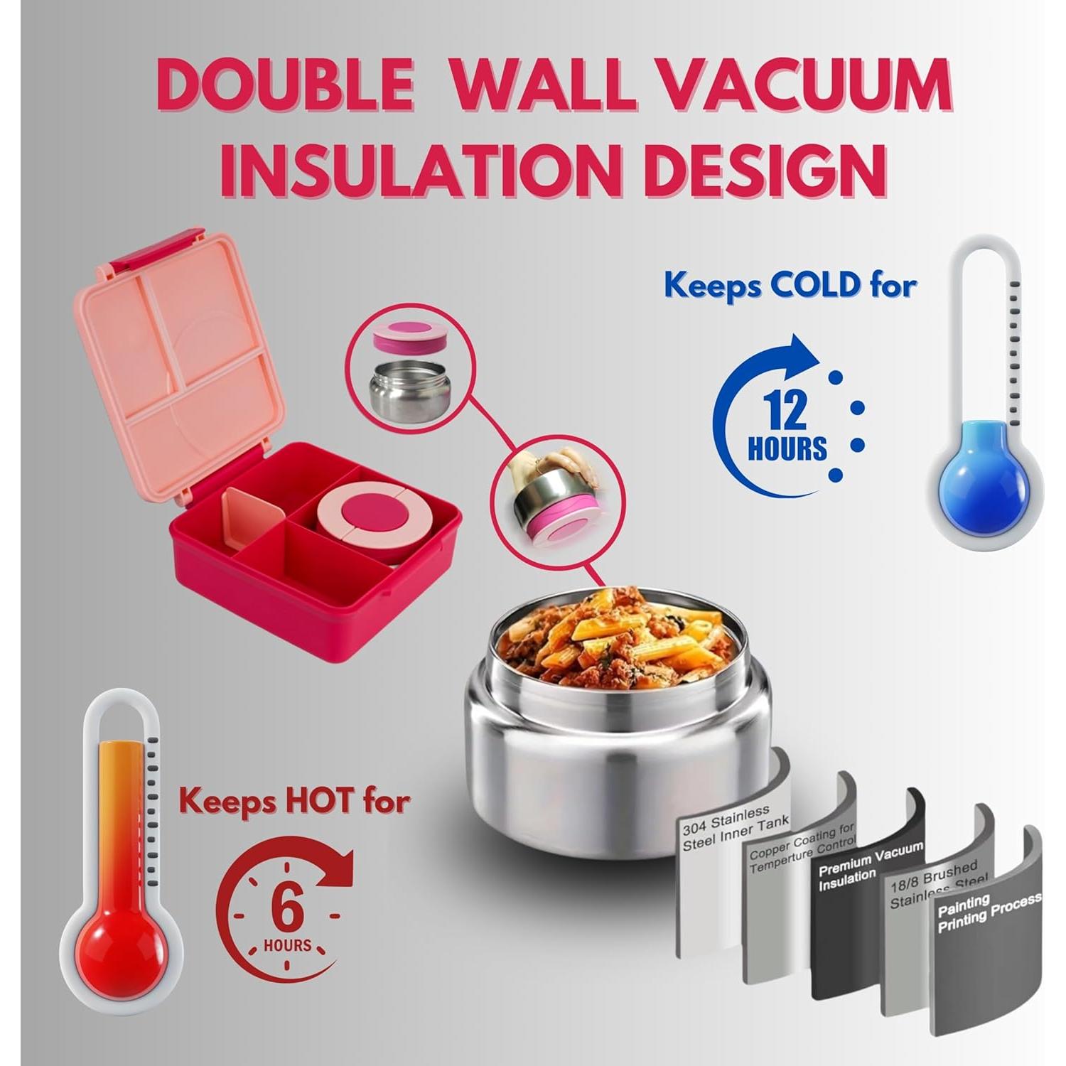 Caja Bento CANAIMA Rosa Unicornio 1600ml Apta Microondas