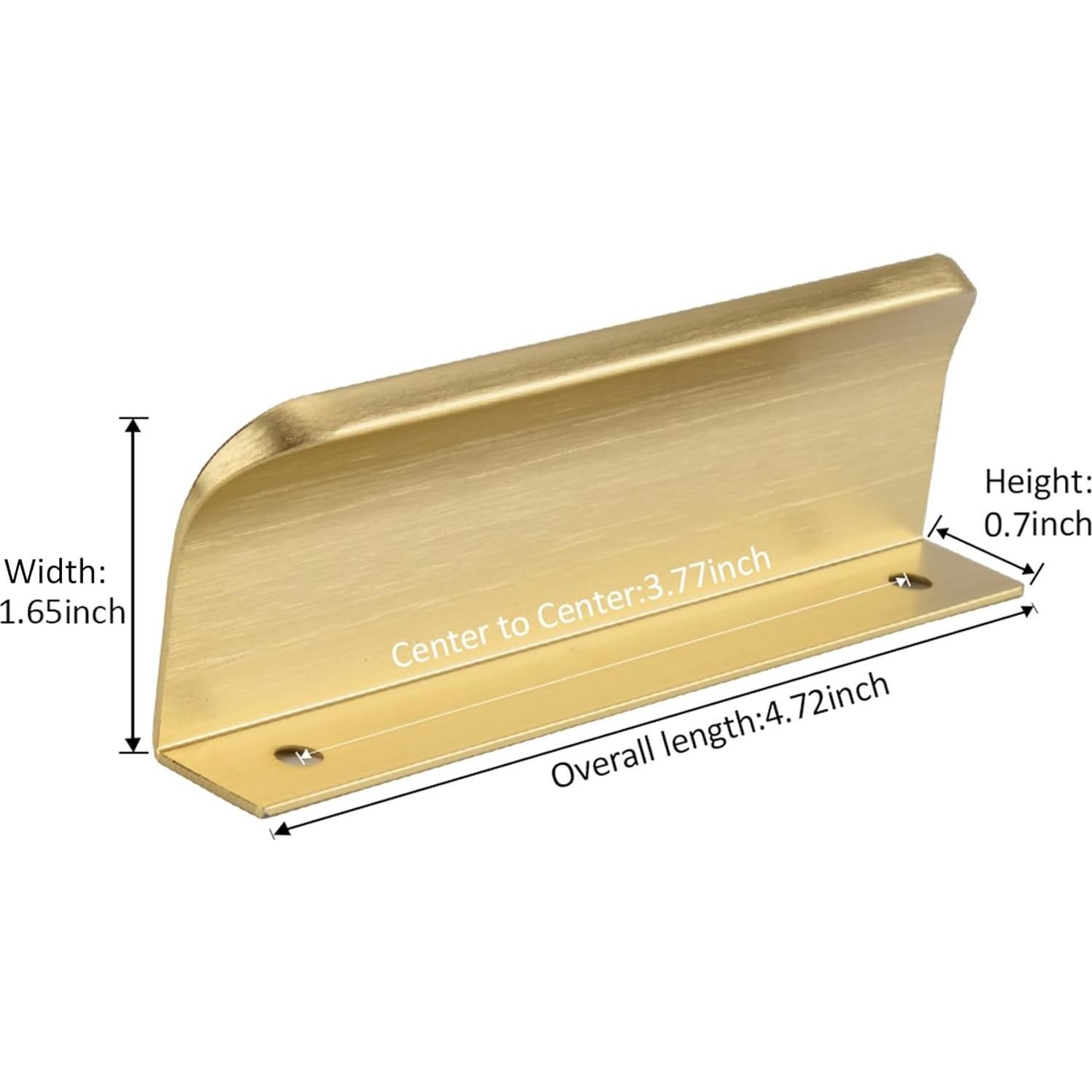 5 Tiradores de dedo Sunlithor Aluminio 120mm Latón Cepillado