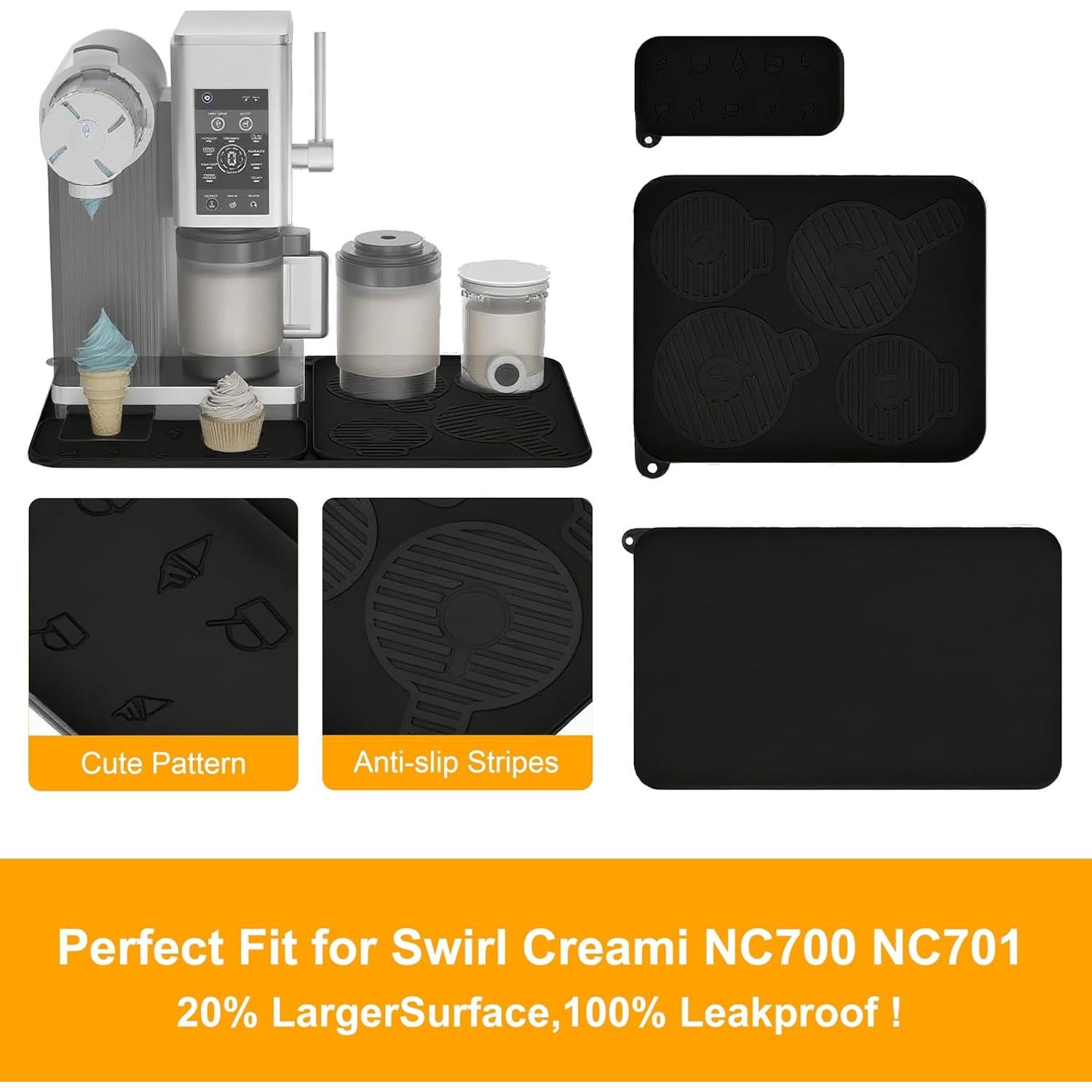 Paquete de 3 Tapetes de Silicona Antideslizantes Kangbo para Ninja Creami