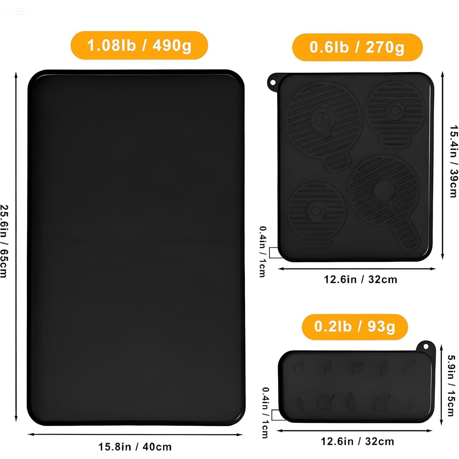 Paquete de 3 Tapetes de Silicona Antideslizantes Kangbo para Ninja Creami