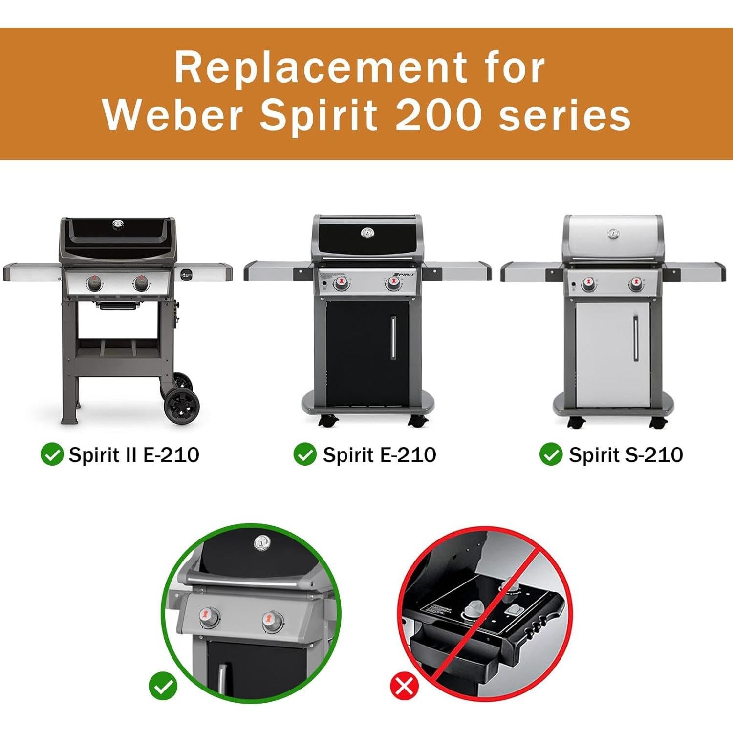 Repuestos Parrillas Weber Spirit I y II 200 - Hierro Fundido - 2 Pzas
