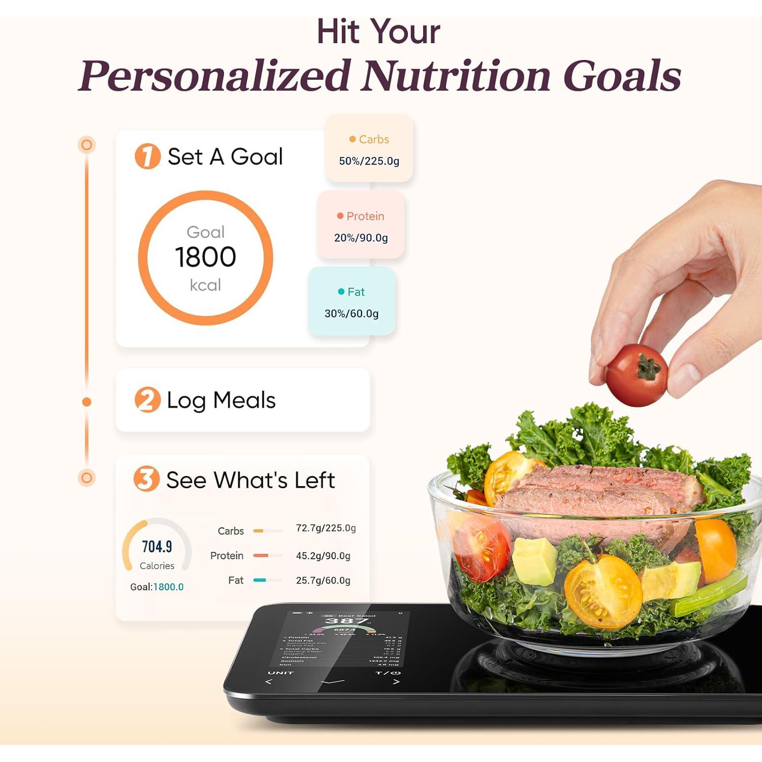 Báscula de Cocina Inteligente Cosori CNS-R001S-X 5 kg con App