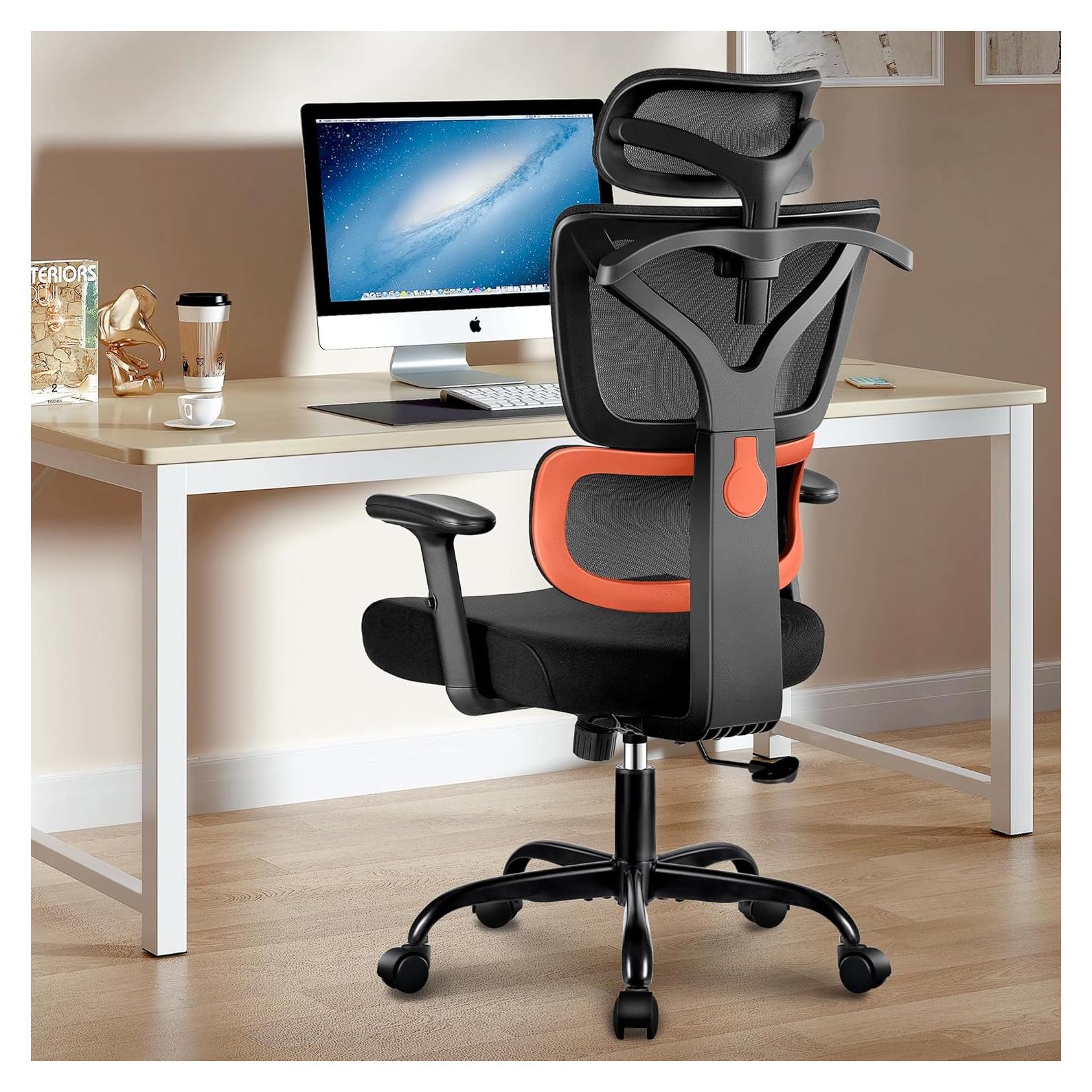 Silla de Oficina Ergonómica Winrise 999 Naranja Reclinable
