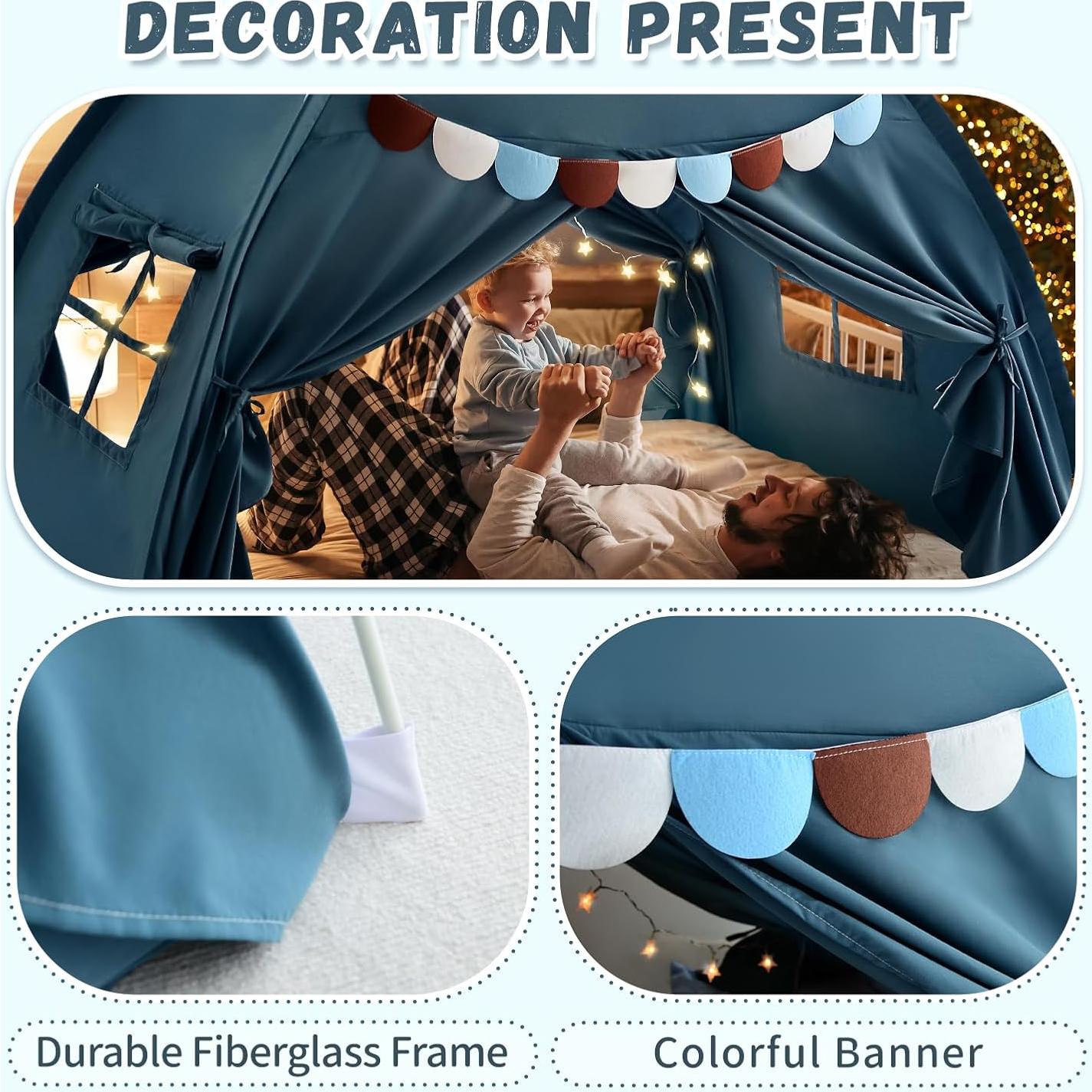 Carpa de Cama Twin Razee para Niños - Color Jean Azul