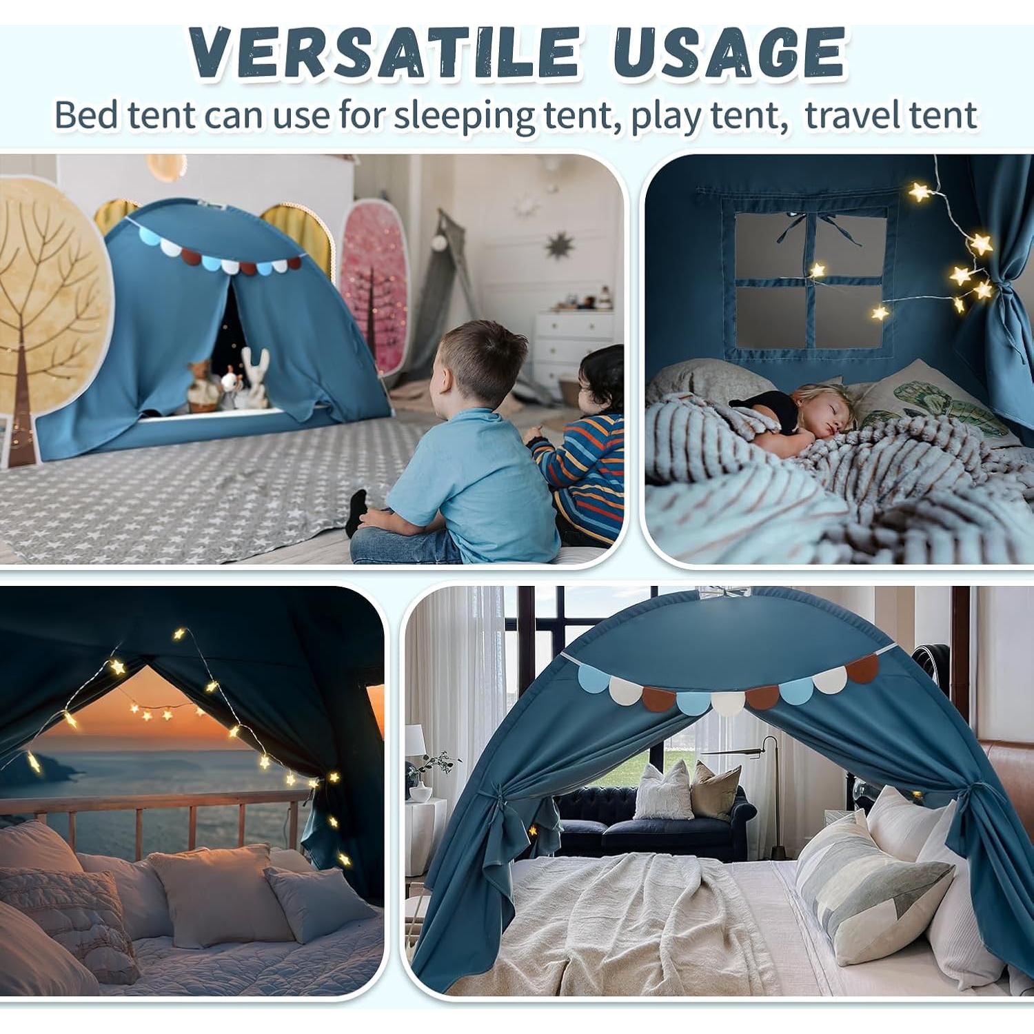 Carpa de Cama Twin Razee para Niños - Color Jean Azul