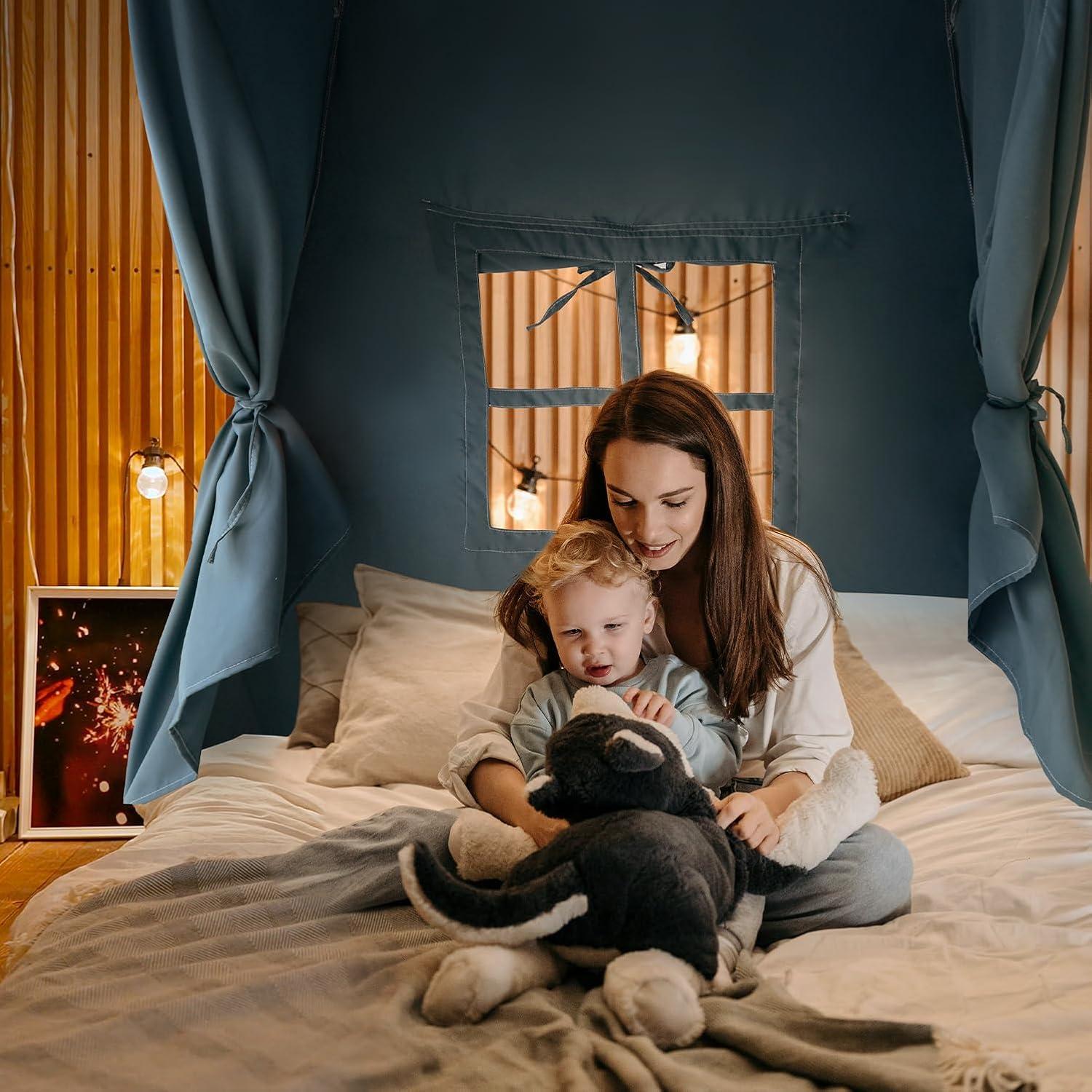 Carpa de Cama Twin Razee para Niños - Color Jean Azul