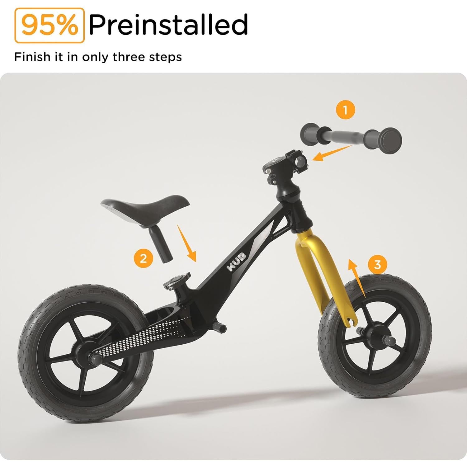 Bicicleta de Equilibrio KÜB para Niños 3-5 Años, 12" Ruedas