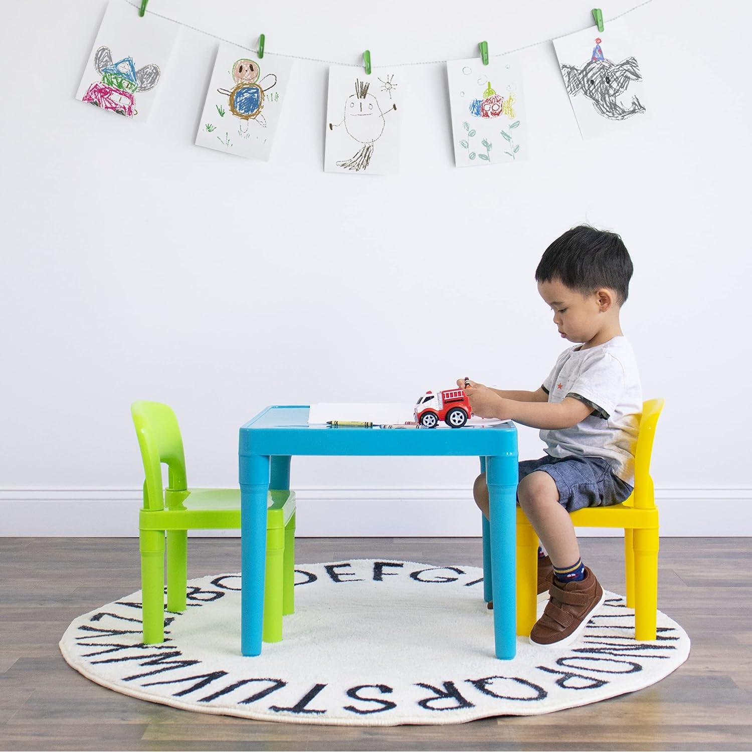 Conjunto de Mesa y 2 Sillas Humble Crew Kids - Mesa Aqua