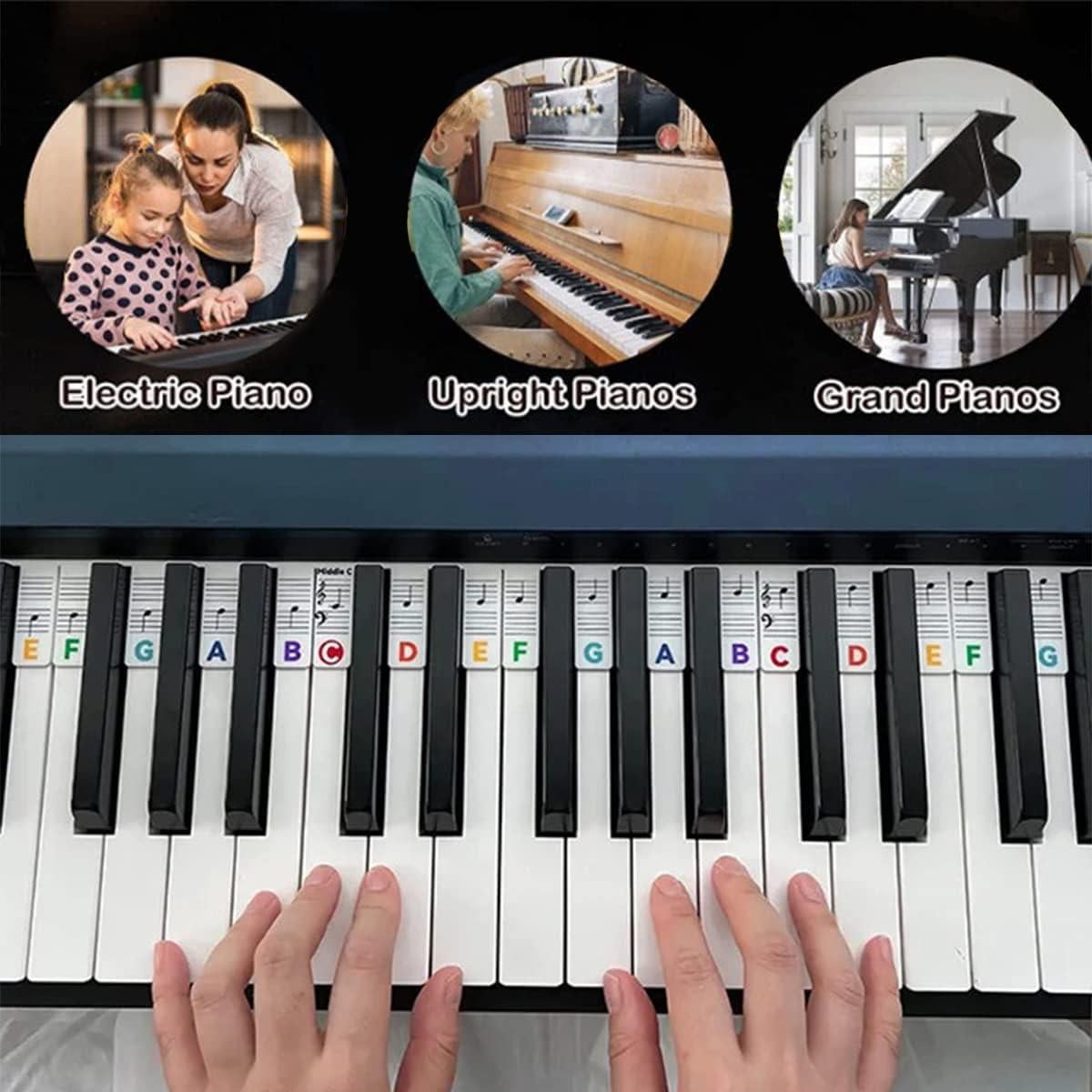 Etiquetas de Notas para Teclado de Piano Removibles 88 Teclas