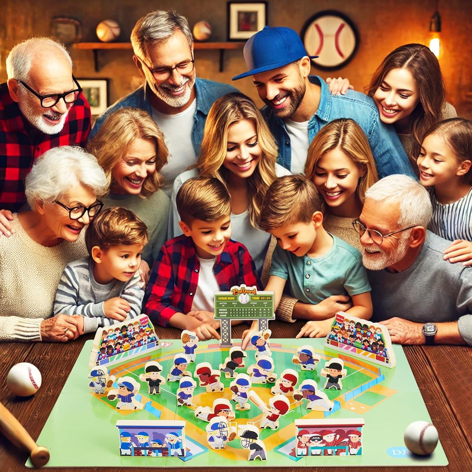 Juego de Bloques de Béisbol Toddy Woody - 16 Figuras de Madera