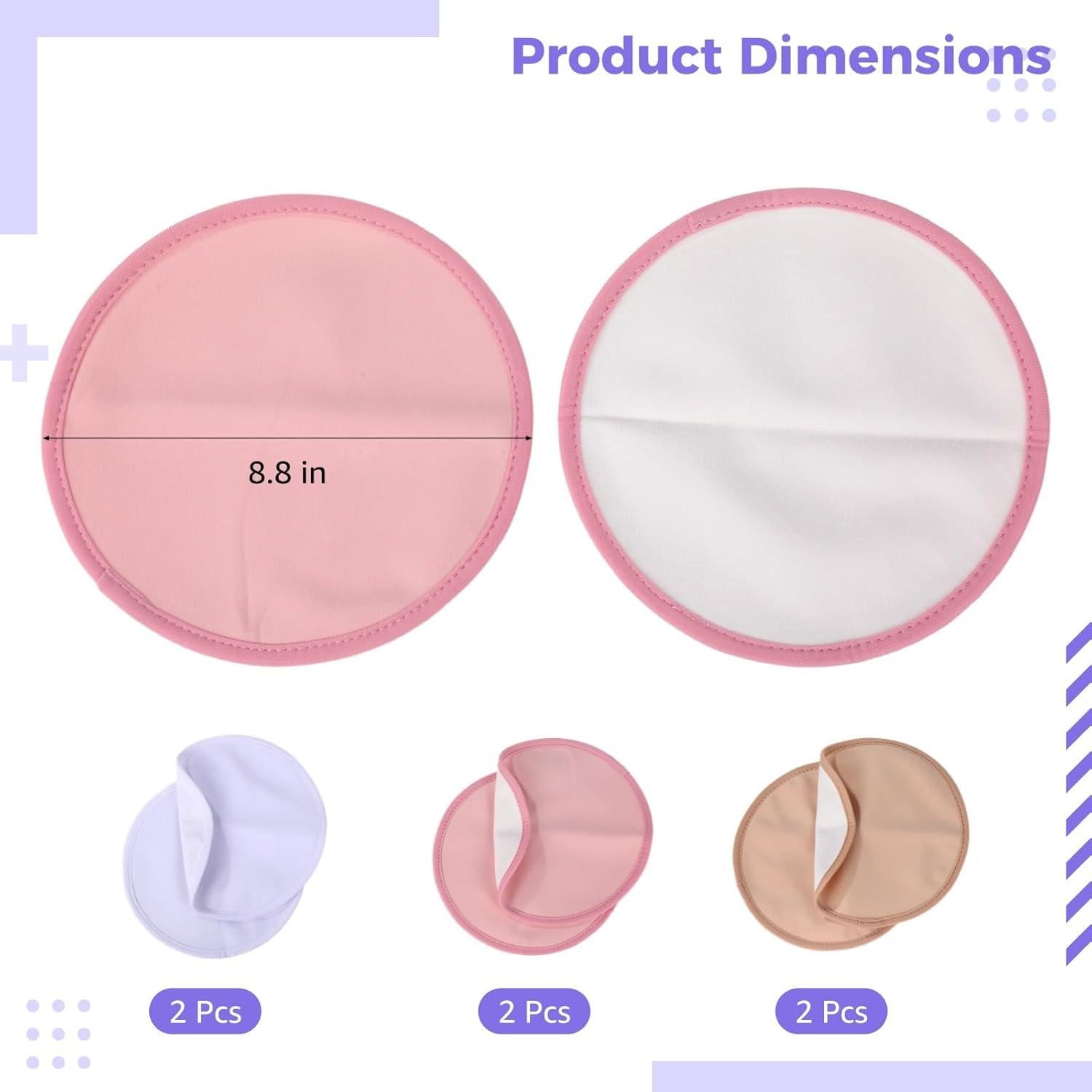 6 Almohadillas Reutilizables de Aceite de Ricino Orgánico - Algodón