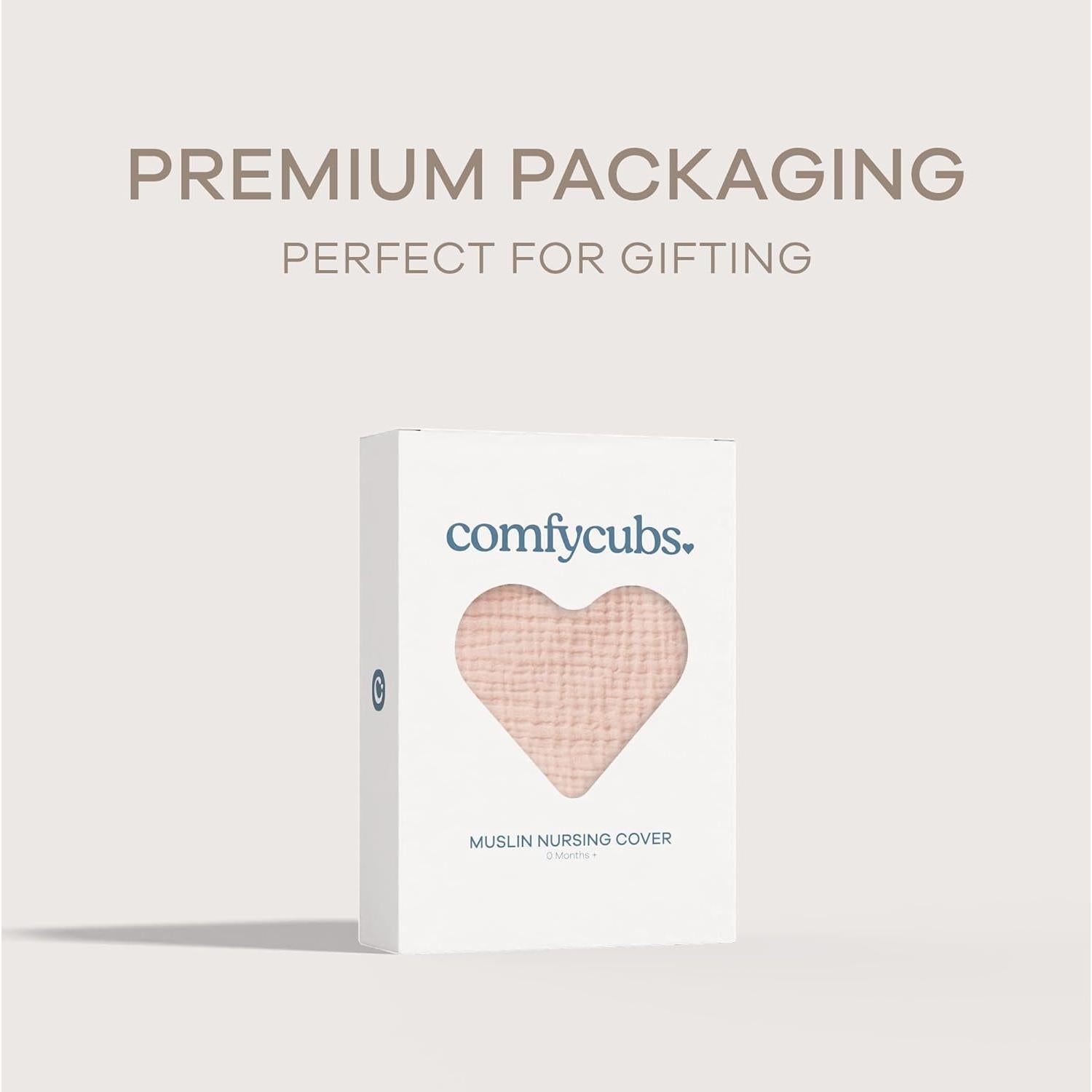 Cubierta de Lactancia Comfy Cubs Rosa 100% Muselina 21.5x16cm