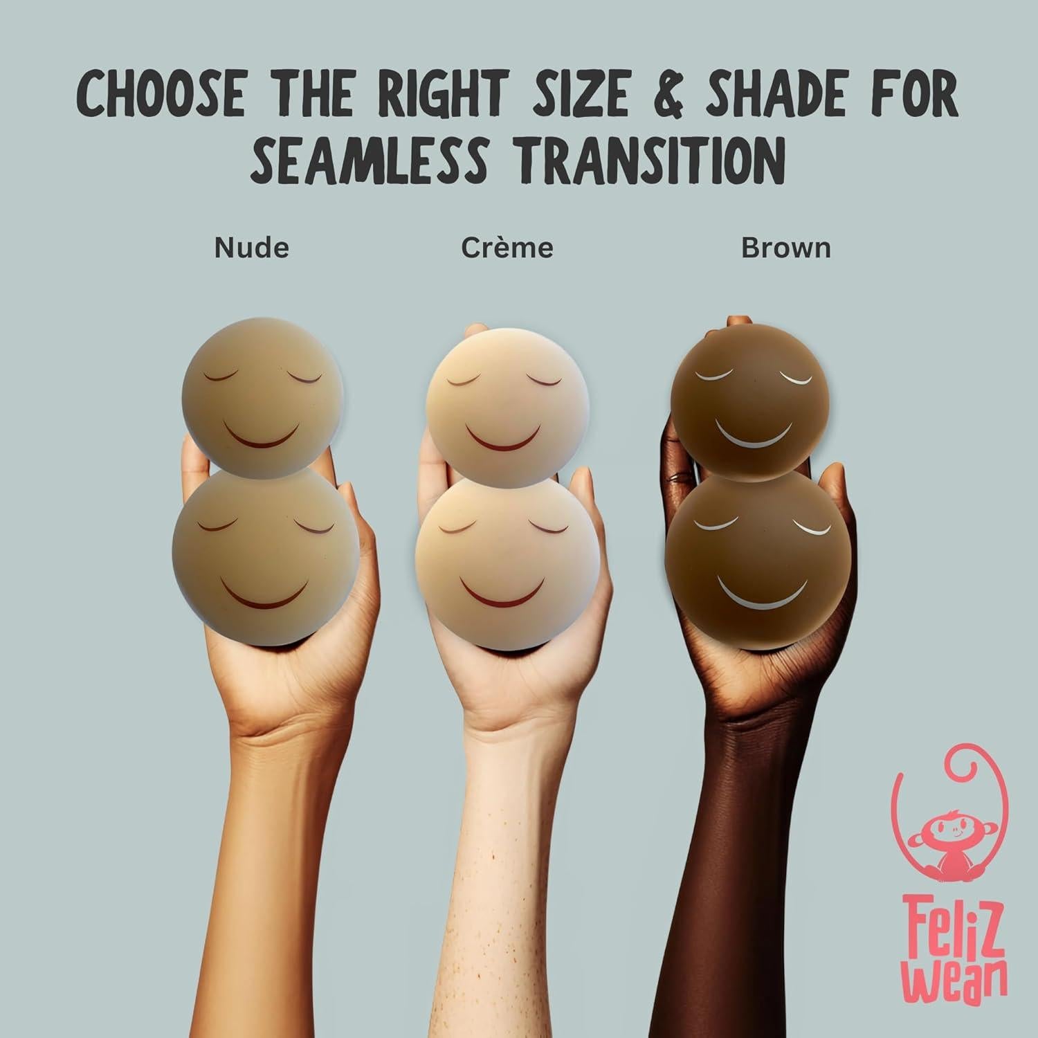 Cubiertas de pezón reutilizables Feliz Wean - Destete suave