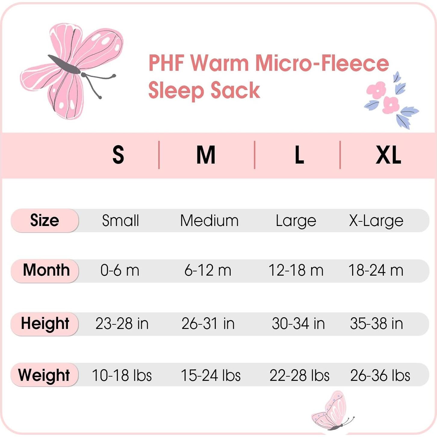 Saco de Dormir PHF para Bebés 0-6 Meses Microforro 3 Piezas