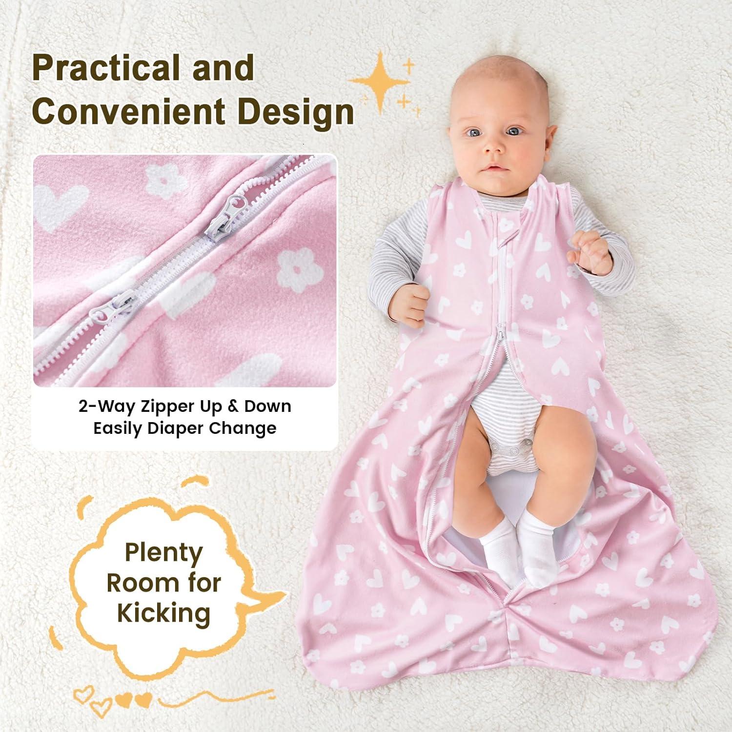 Saco de Dormir PHF para Bebés 0-6 Meses Microforro 3 Piezas