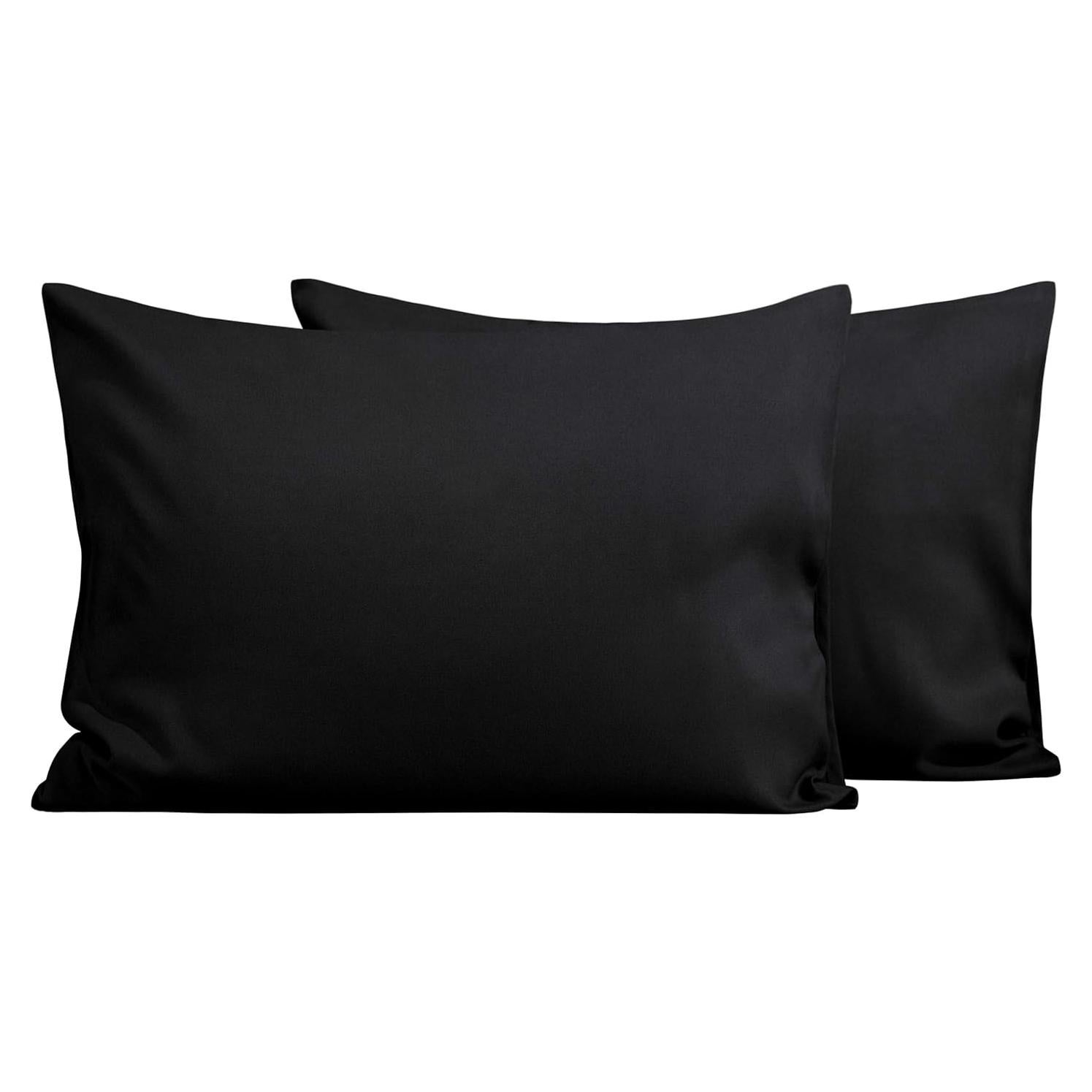 FLXXIE 2 Fundas de Almohada Microfibra Niños 14x20 cm Negro