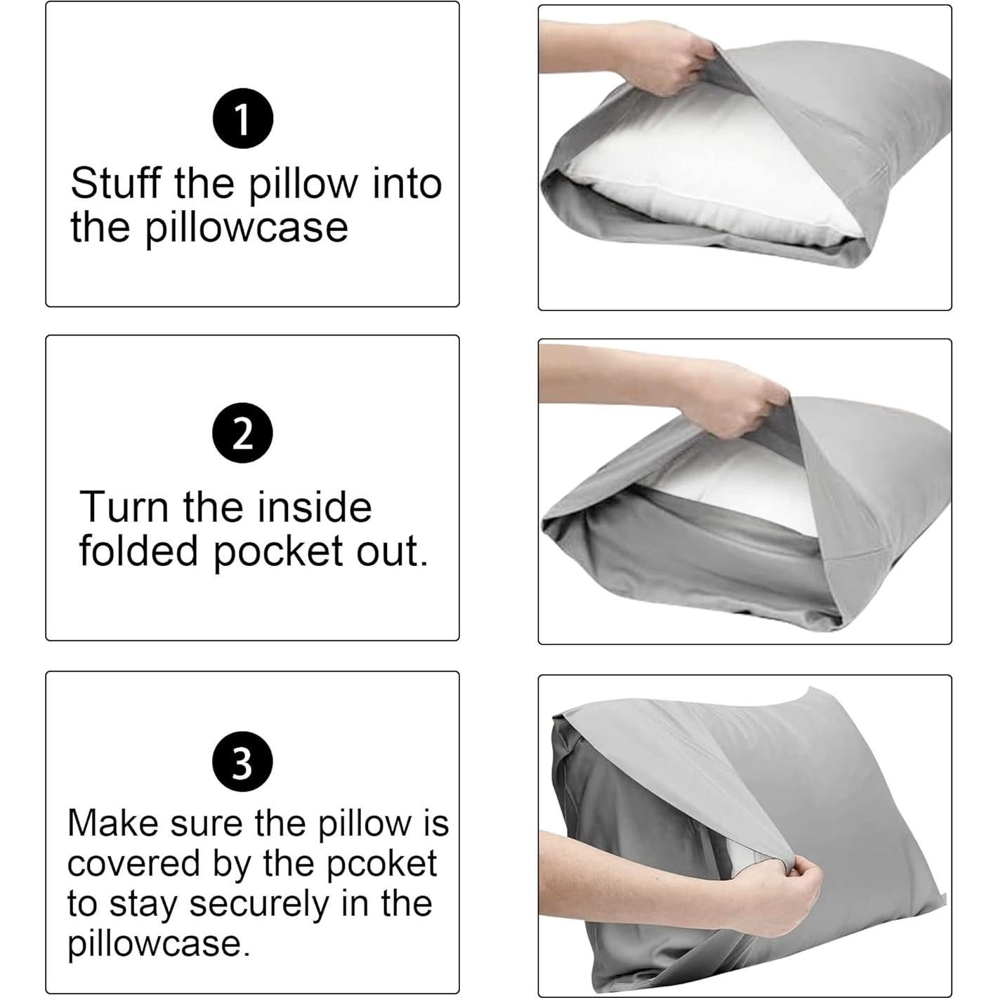 FLXXIE 2 Fundas de Almohada Microfibra Niños 14x20 cm Negro