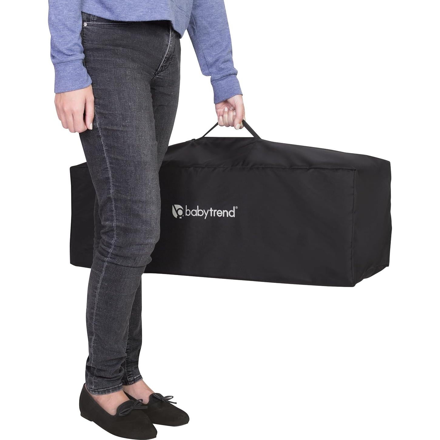 Cuna portátil Baby Trend Gris Estrellado con moisés removible